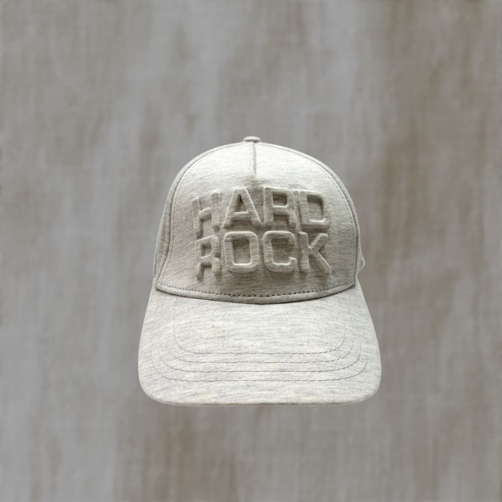 Hard Rock Cafe Hard Rock Baseball Cap Unisex Grey 3D Embossed Logo Structured OSFM Size ONE SIZE - 1 Thumbnail