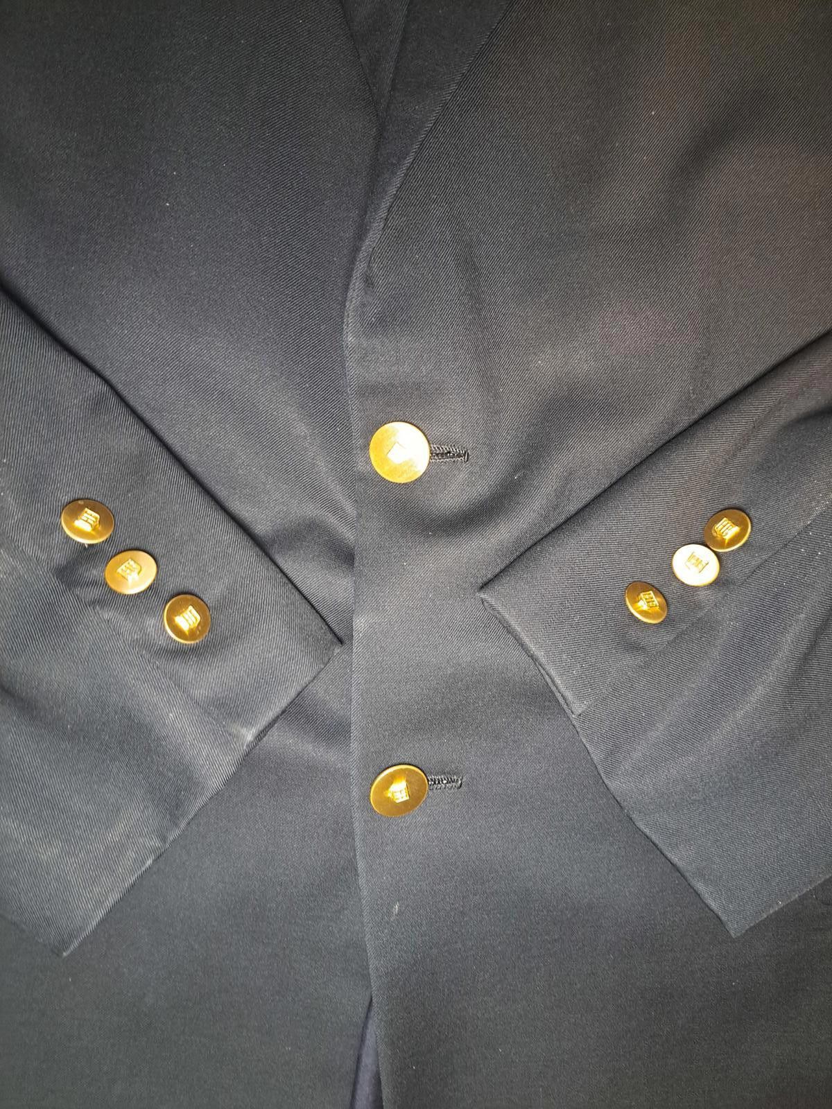 Hickey Freeman Hickey Freeman Blazer Mens 46L Black Gold Buttons Cashmere Size 46L - 6 Thumbnail