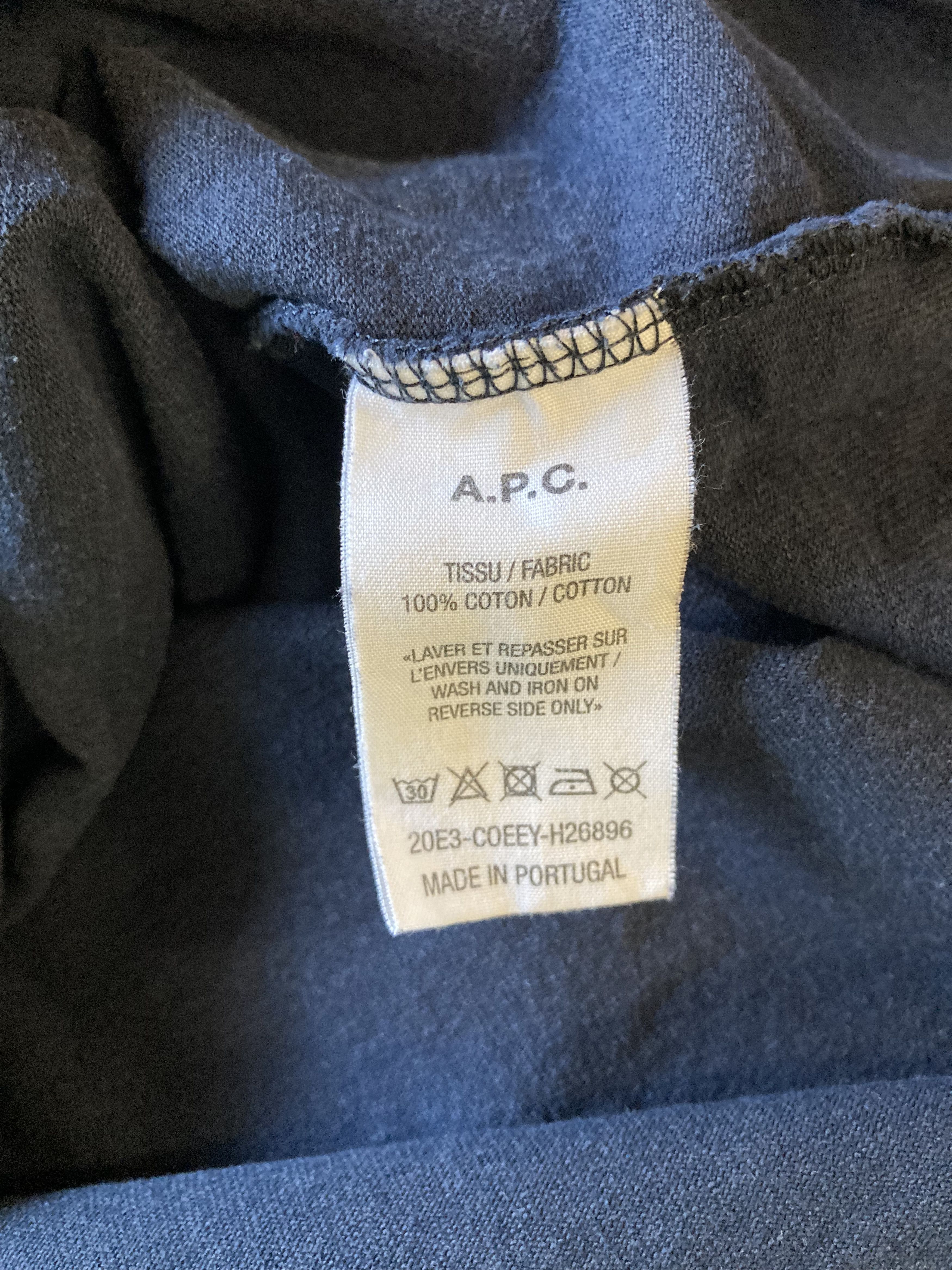 A.P.C. A.P.C. x RTH Peace Logo Sign Blue T Shirt Size US L / EU 52-54 / 3 - 6 Thumbnail