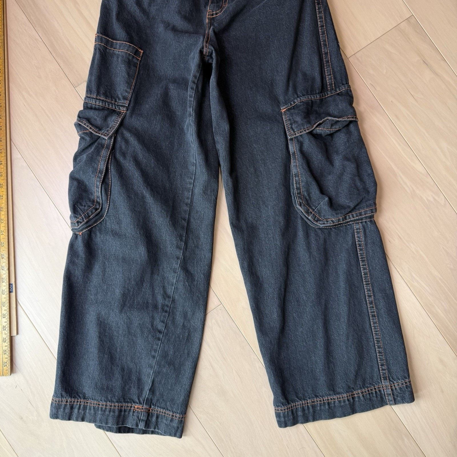 Alabaster Industries ALAB Mega Overheat Cargo Jeans 31 Black Baggy Denim Size US 31 - 5 Thumbnail