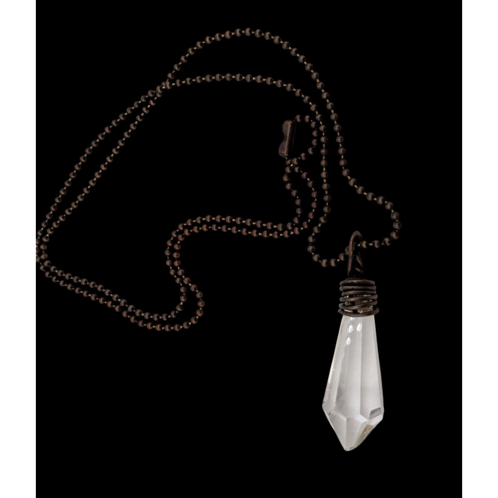 Handmade Handmade Whimsical Crystal Teardrop Prism Necklace With Copp Size ONE SIZE - 1 Thumbnail