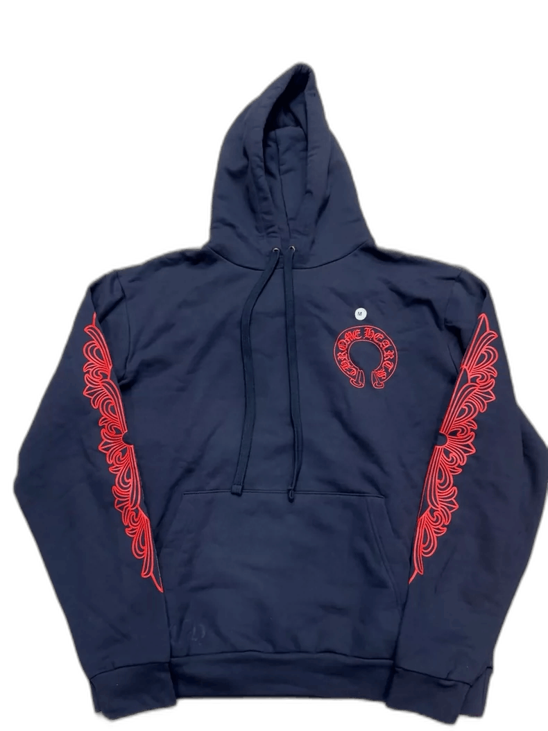 Chrome Hearts chrome hearts navy blue hoodie with logo | Grailed