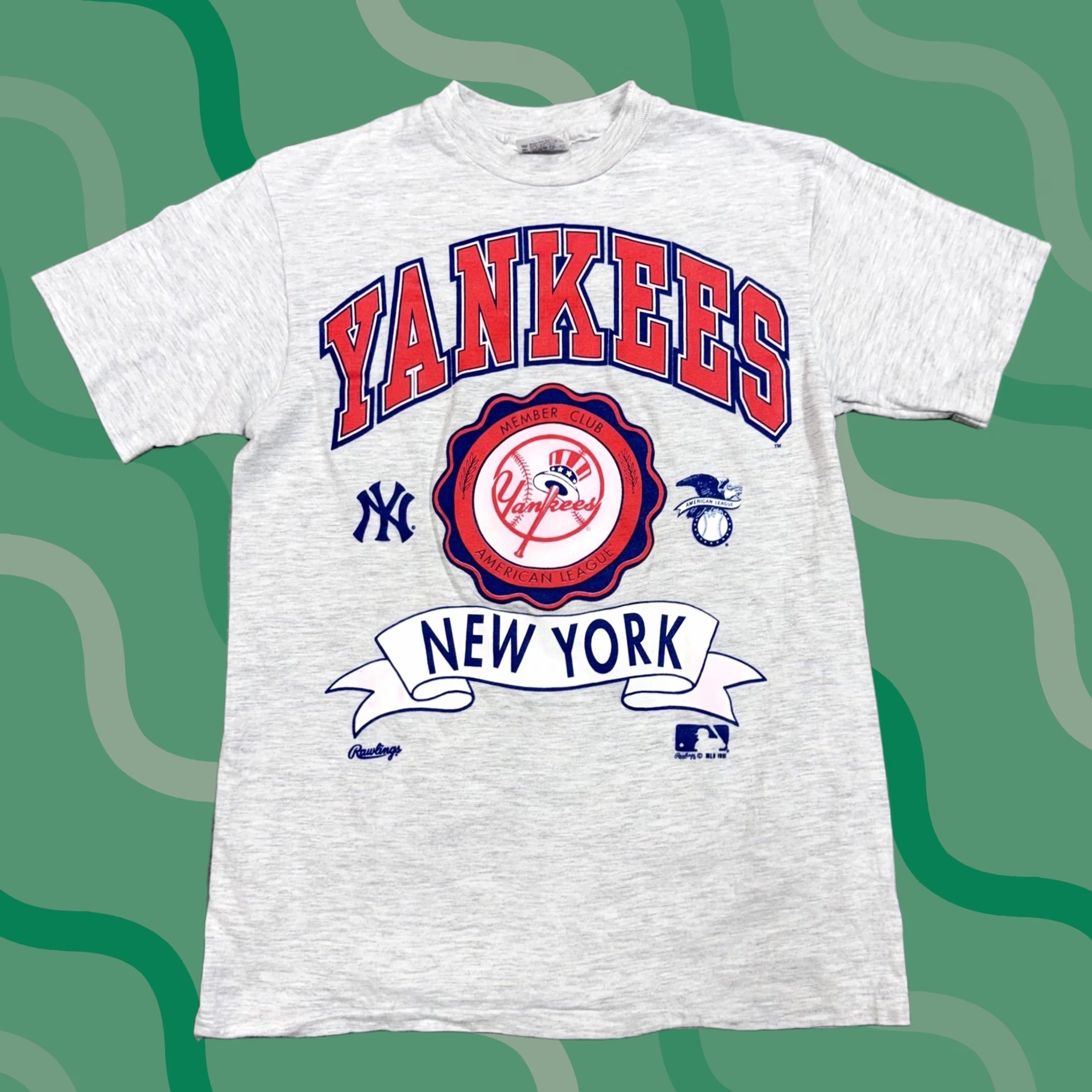 Hanes VINTAGE New York Yankees Shirt Mens M Gray Hanes MLB Graphic Tee 1991 Size US M / EU 48-50 / 2 - 1 Thumbnail