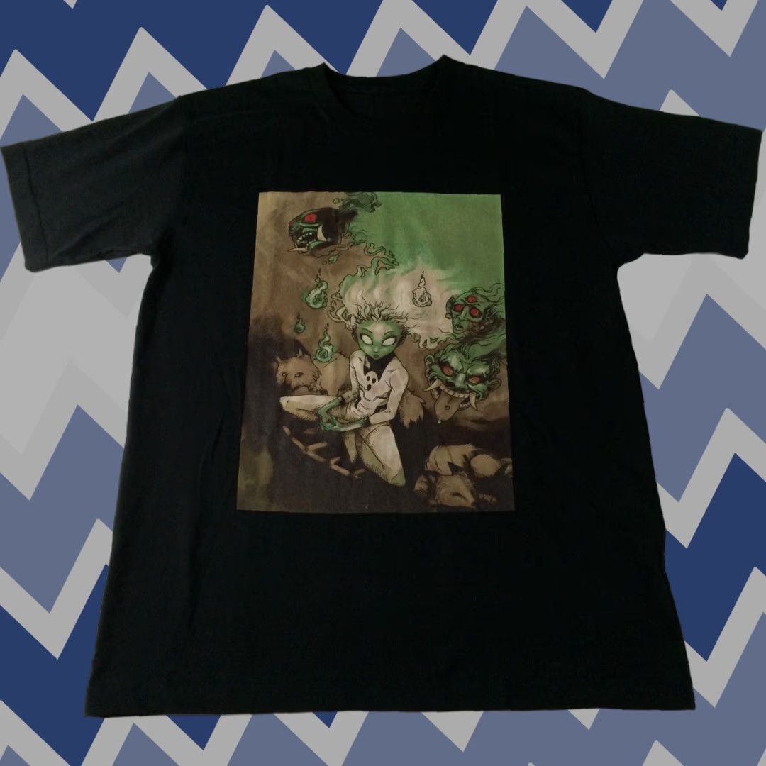 Vintage VINTAGE Green Dark Female Elf - Goblin Demon Art T Shirt Sz M - Mystic Zelda Link NWOT Size US M / EU 48-50 / 2 - 1 Thumbnail