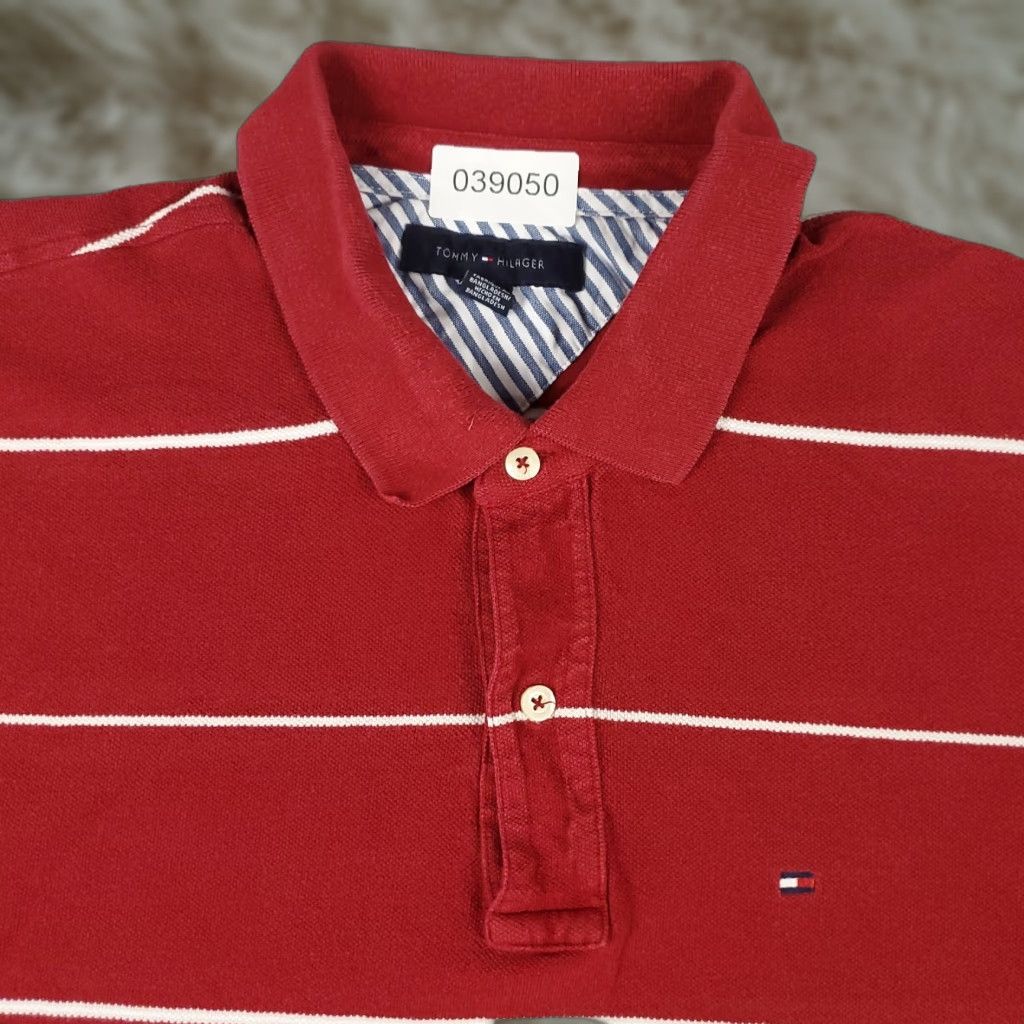 Tommy Hilfiger Tommy Hilfiger Polo Shirt Mens XL Red White Striped Short Sleeve Casual Size US XL / EU 56 / 4 - 1 Thumbnail
