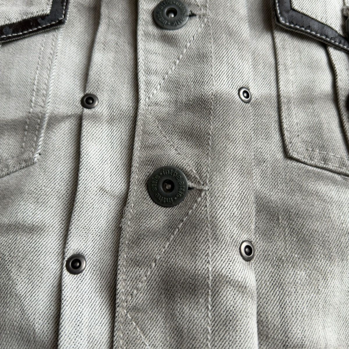 In The Attic 2000s Hybrid Layer Hooded Marble Wash Denim Trucker Jacket Size US M / EU 48-50 / 2 - 7 Thumbnail
