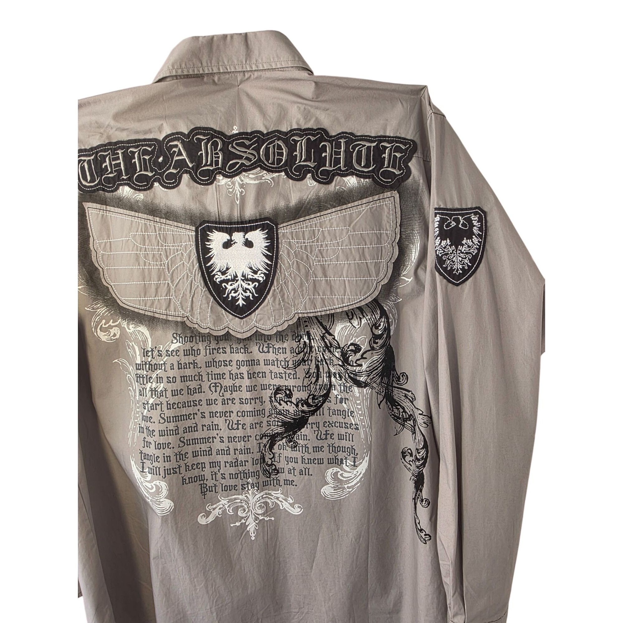 Other Russo Spirit Shirt Men 3XL Gothic Crest Wing Graphic Btn Up Size US XXL / EU 58 / 5 - 10 Thumbnail