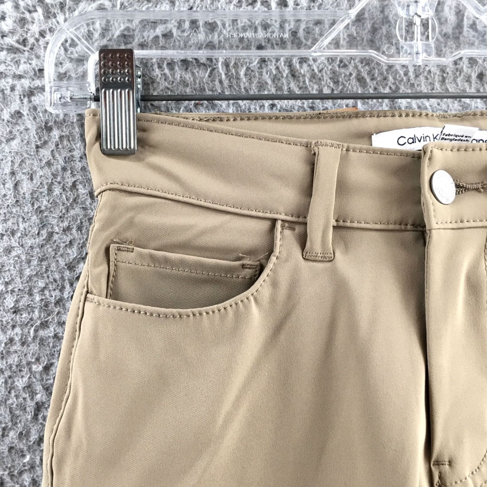 Calvin Klein Calvin Klein Pants Womens 8 Khaki Stretch Zip Fly Straight Leg Casual Fit - Regular Size 30" / US 8 / IT 44 - 3 Thumbnail