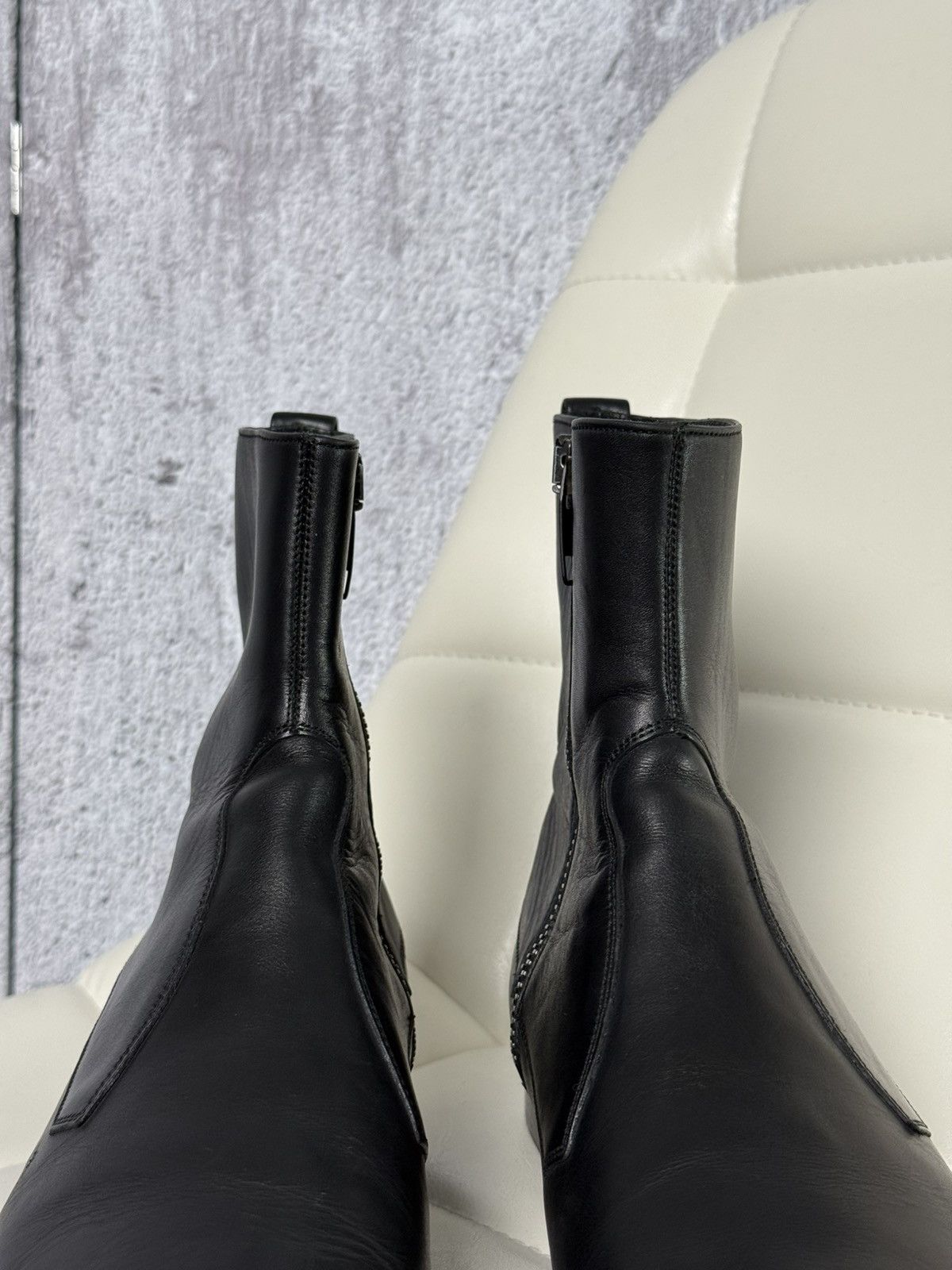 Dior × Hedi Slimane Dior Homme AW 2007 HEDI SLIMANE Era Zip-Up Leather Boots Size US 8.5 / EU 41-42 - 18 Thumbnail