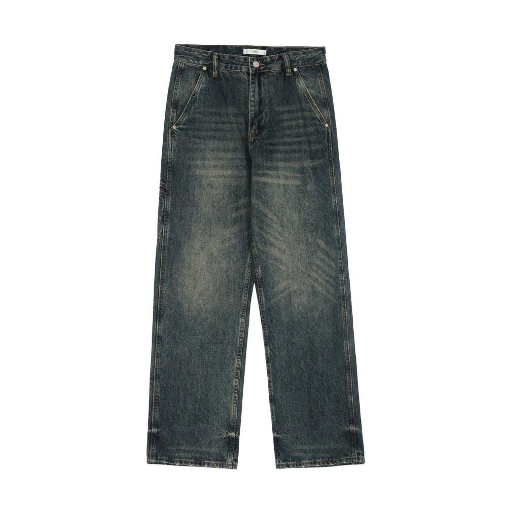 Vintage Men's American high street simple washed distressed jeans Size US 30 / EU 46 - 1 Thumbnail