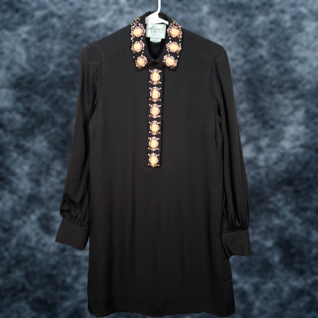 Madison Kate Spade Madison Ave Collection Black Embellished Silk Dress Womens Size 4 Dress Shirt? Size S / US 4 / IT 40 - 1 Thumbnail