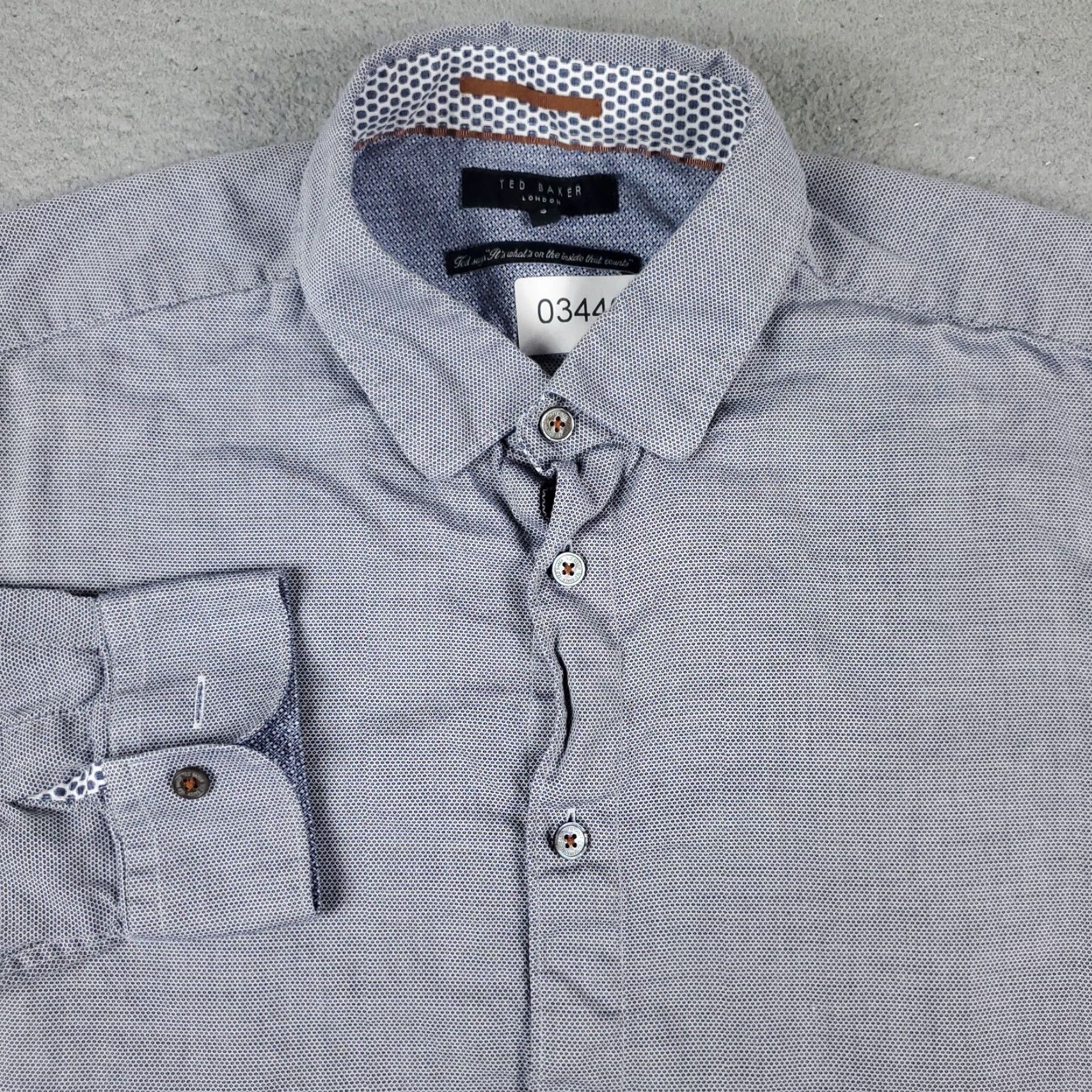 Ted Baker TED BAKER LONDON Shirt Mens Size 5 Gray Button-Up Long Sleeve Casual Modern Classic Size US S / EU 44-46 / 1 - 2 Thumbnail