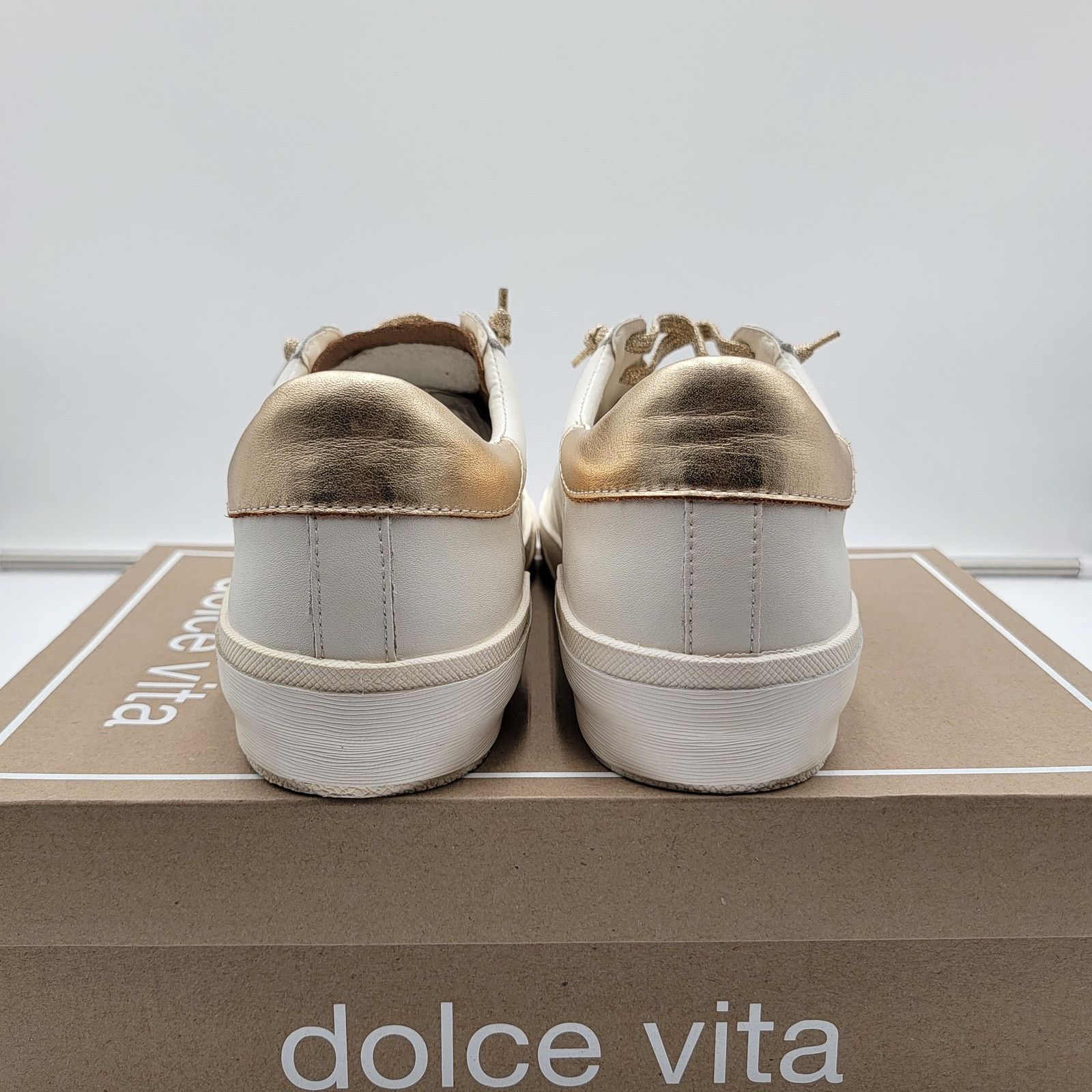 Dolce Vita Dolce Vita Zina Women's Oxford Sneakers-White/Gold Sz 10 Size US 10 / IT 40 - 3 Thumbnail
