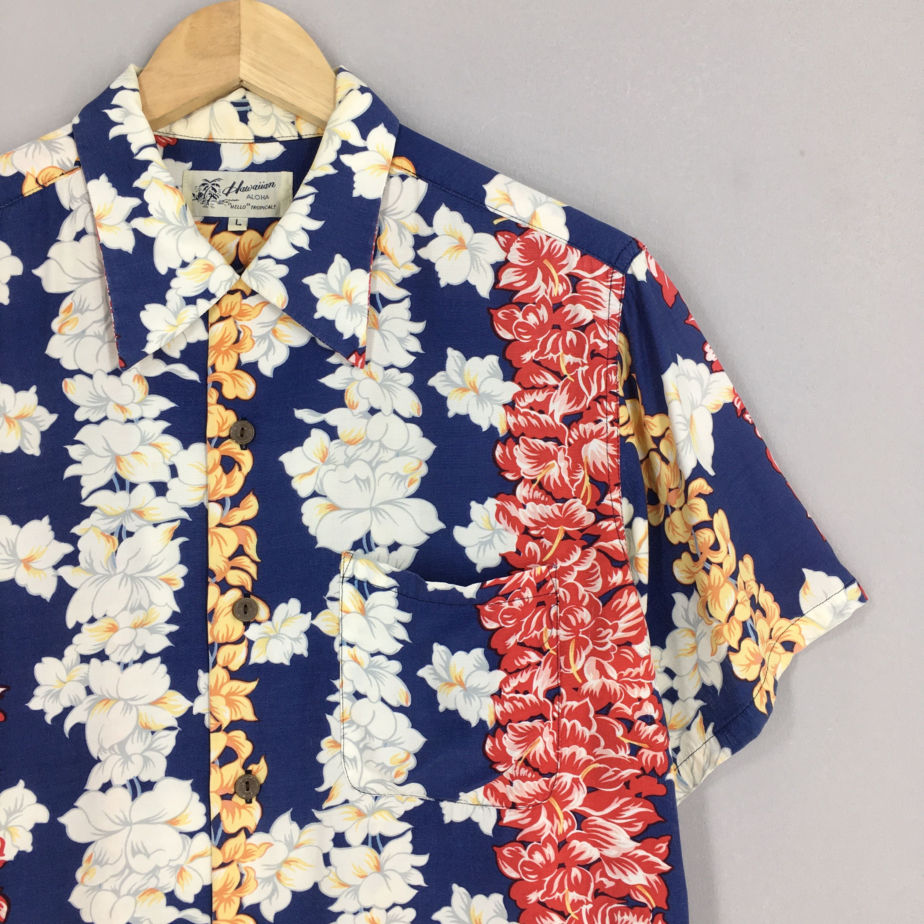 Vintage Vintage 90's Hawaiian Aloha Tropical Flower Hibiscus Shirt Size US L / EU 52-54 / 3 - 2 Thumbnail