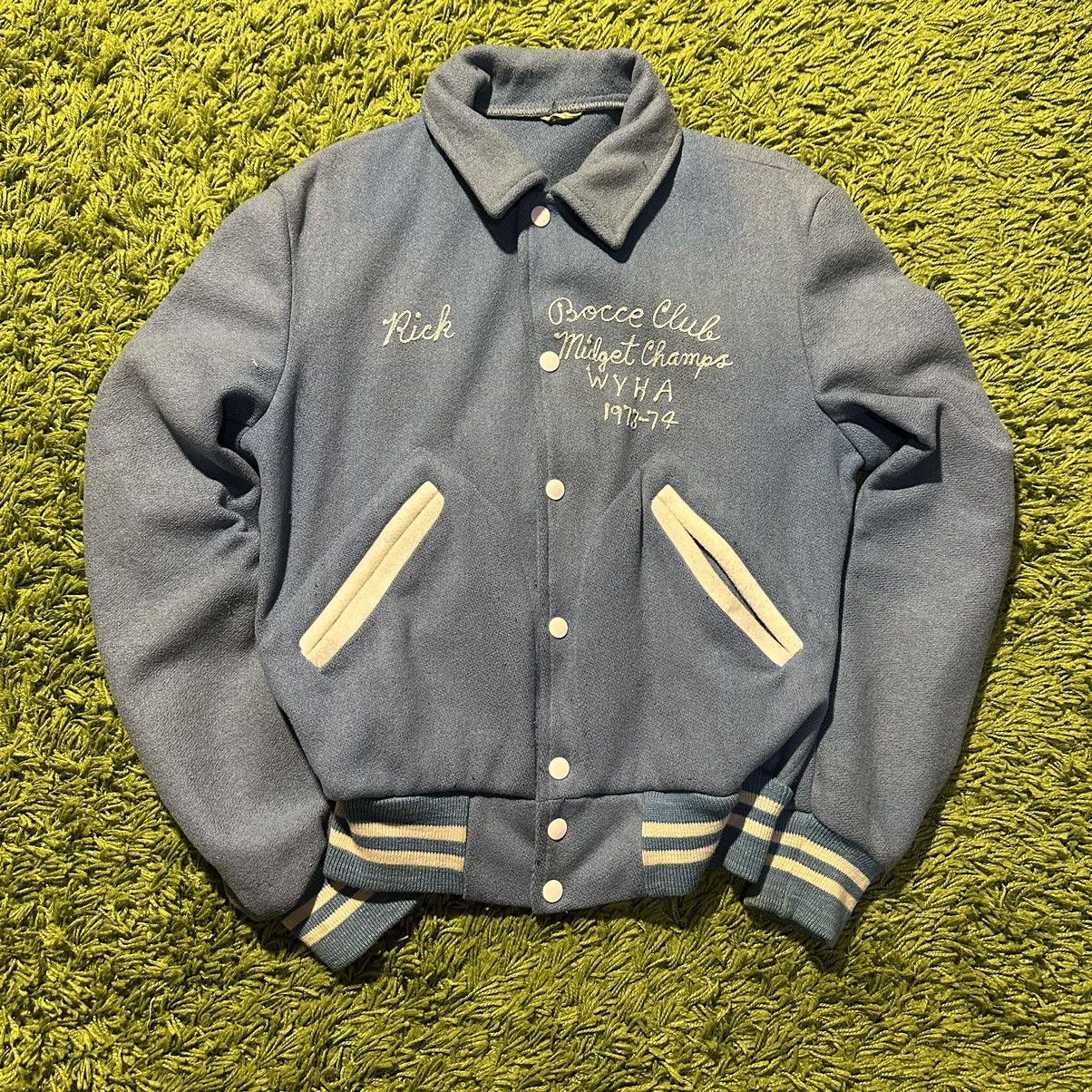 Vintage CRAZY Rare Midget Champion Varsity Jacket Size US S / EU 44-46 / 1 - 1 Thumbnail