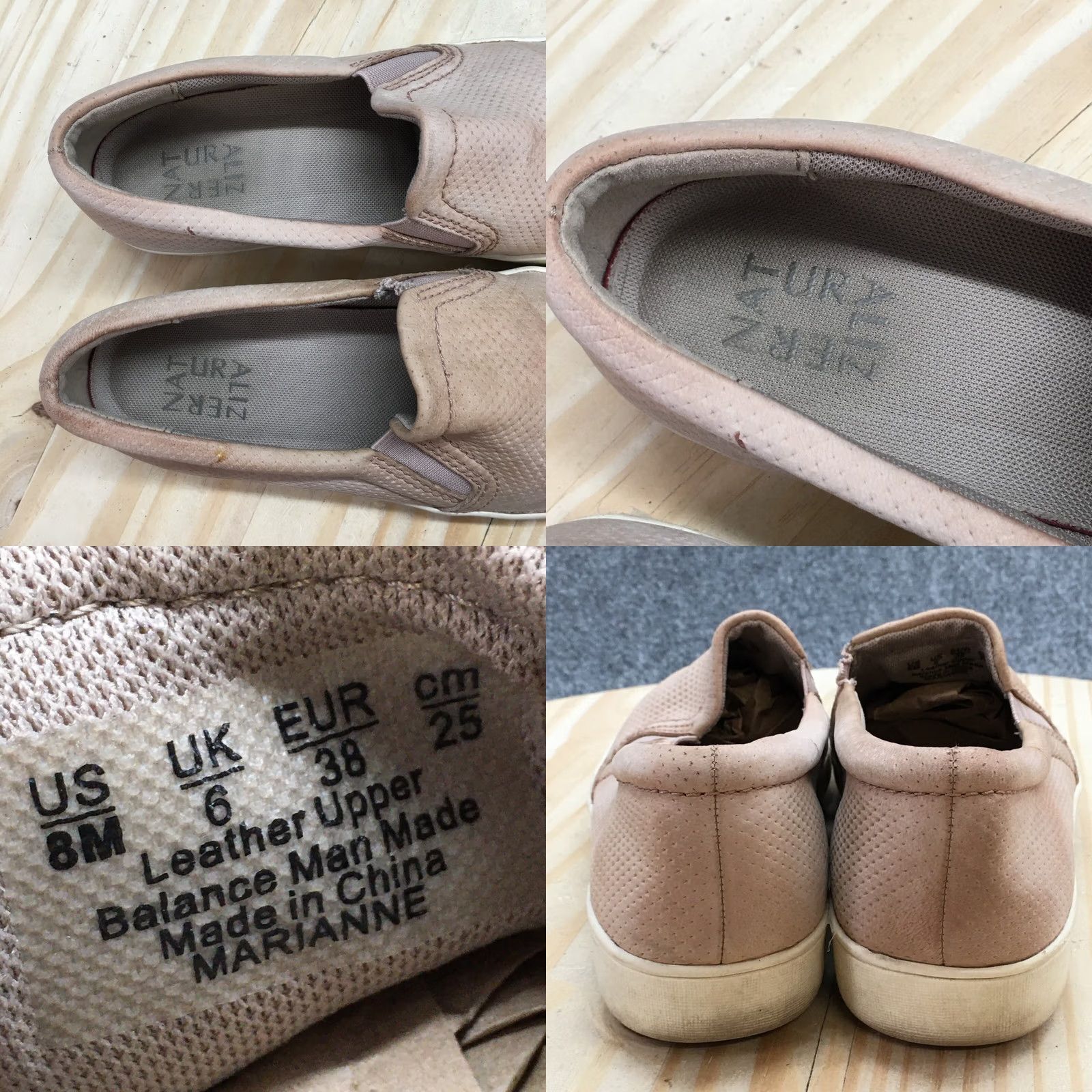 Naturalizer Naturalizer Sneakers Womens 8M Beige Marianne Slip On Perforated Leather Casual Size US 8 / IT 38 - 9 Thumbnail