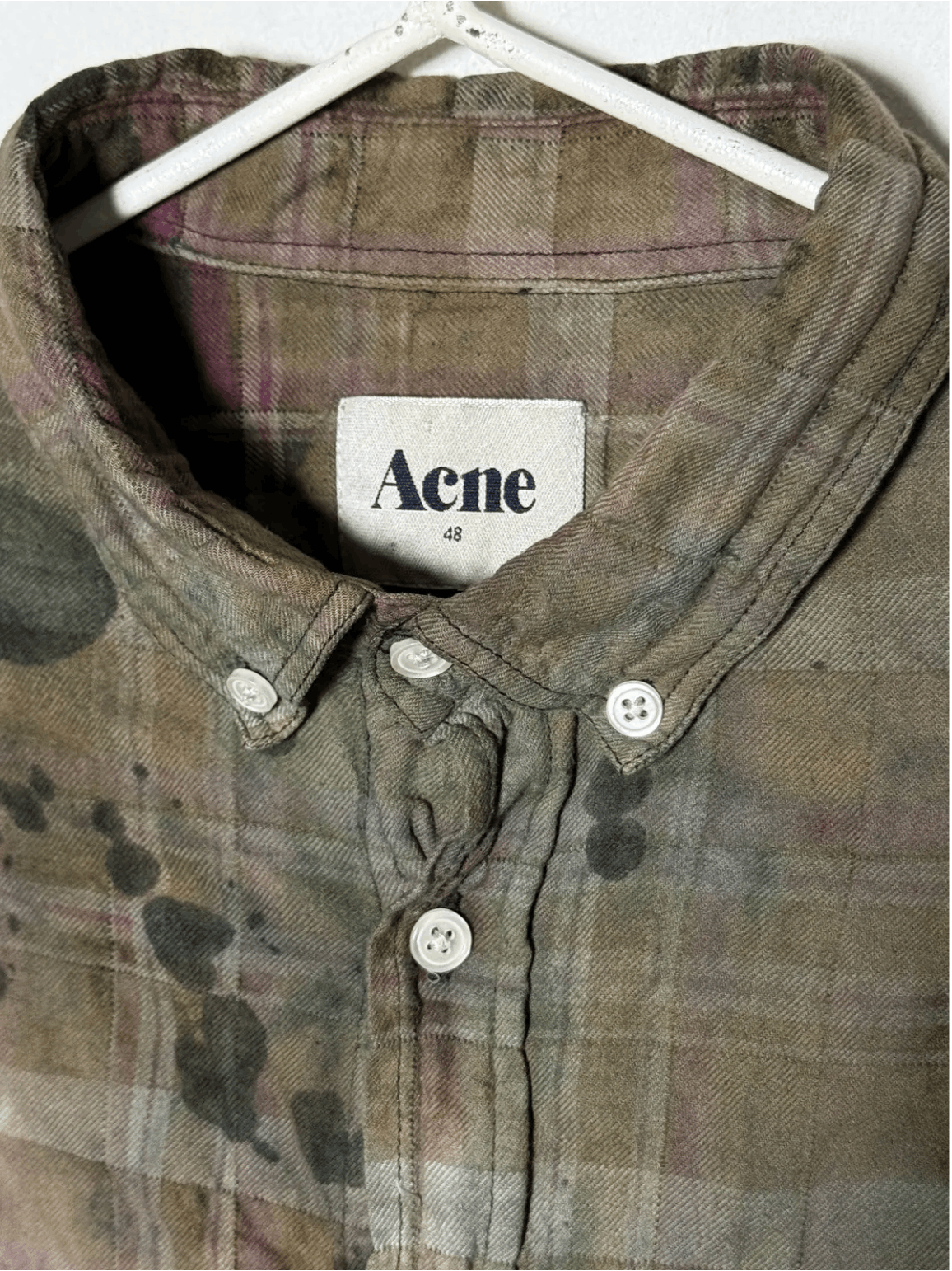 Acne Studios acne vintage mud moss flannel shirt Size US M / EU 48-50 / 2 - 3 Thumbnail