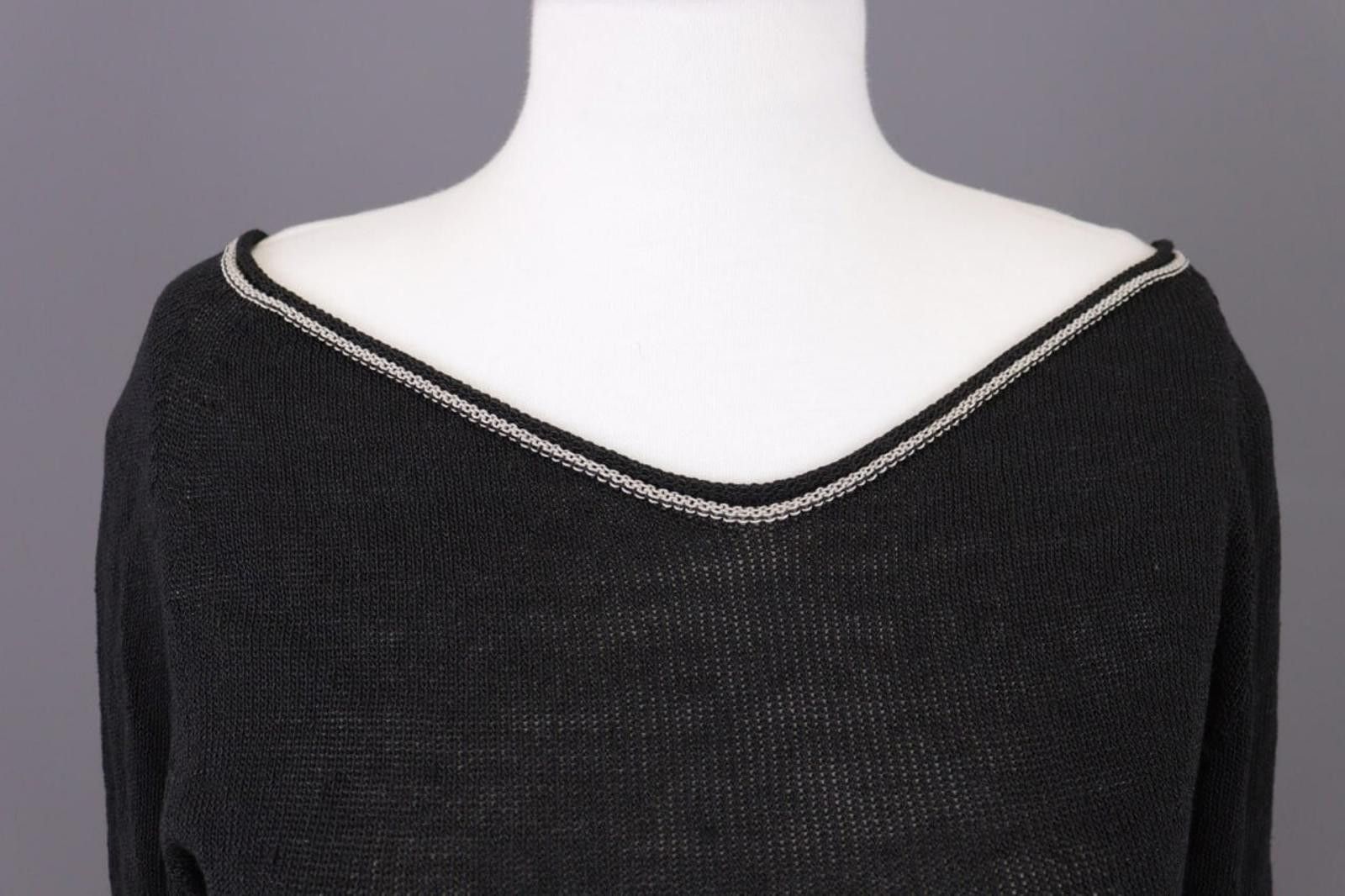 Designer Annette Gortz Black Lagenlook Linen Knit Sweater Size S Size S / US 4 / IT 40 - 2 Thumbnail