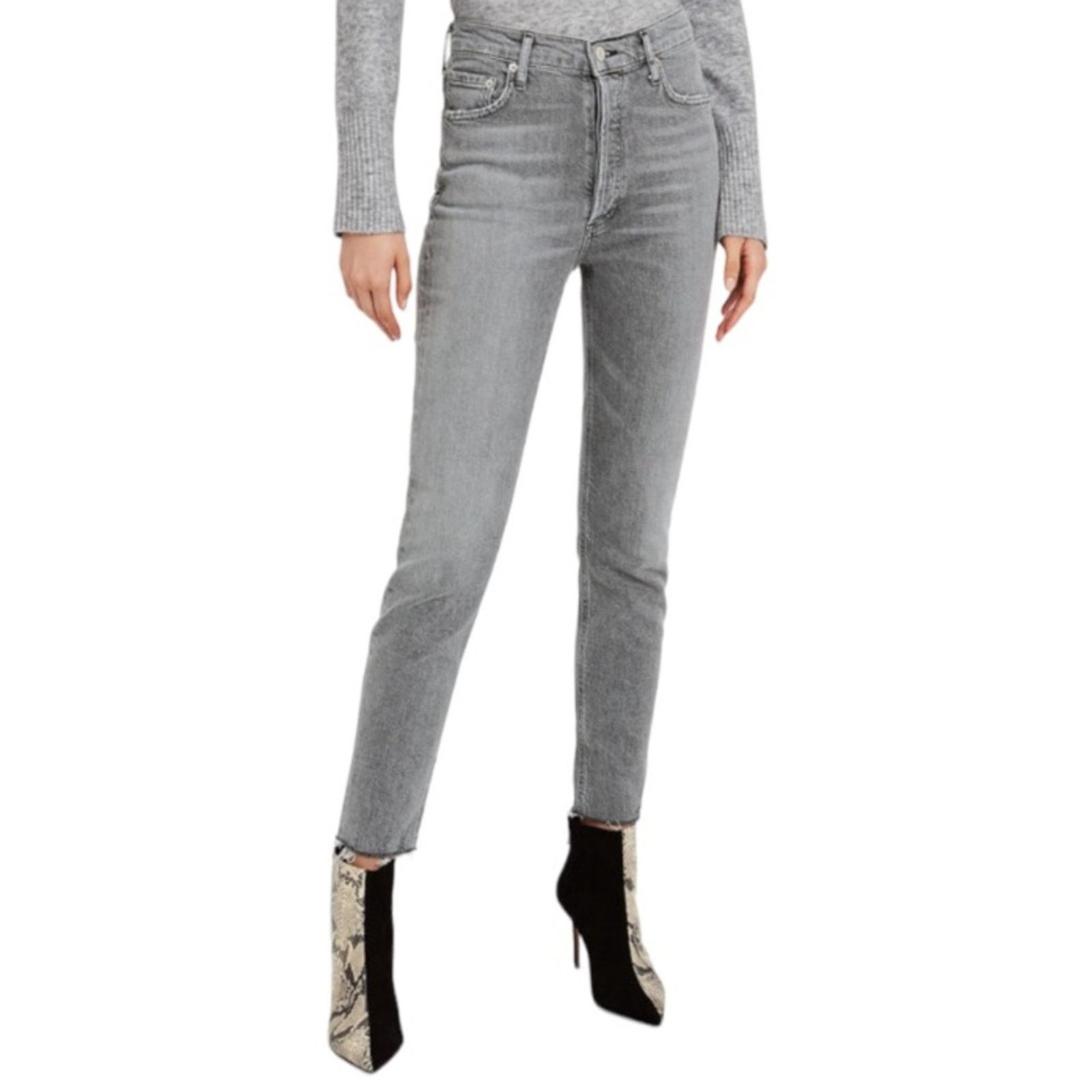 Agolde Agolde High Rise Skinny Gray Jeans | Size 24 Size 25" / US 0 / IT 36 - 6 Thumbnail