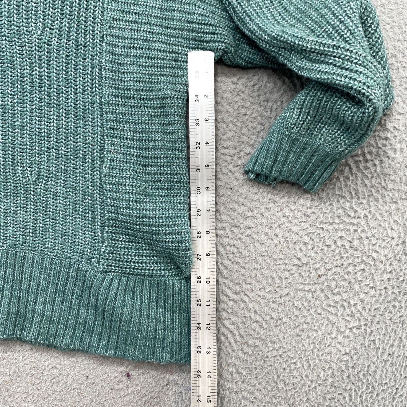 American Eagle Outfitters VINTAGE American Eagle Shirt Womens Small Green Ribbed Knit Turtleneck Oversized Sweater Size S / US 4 / IT 40 - 5 Thumbnail