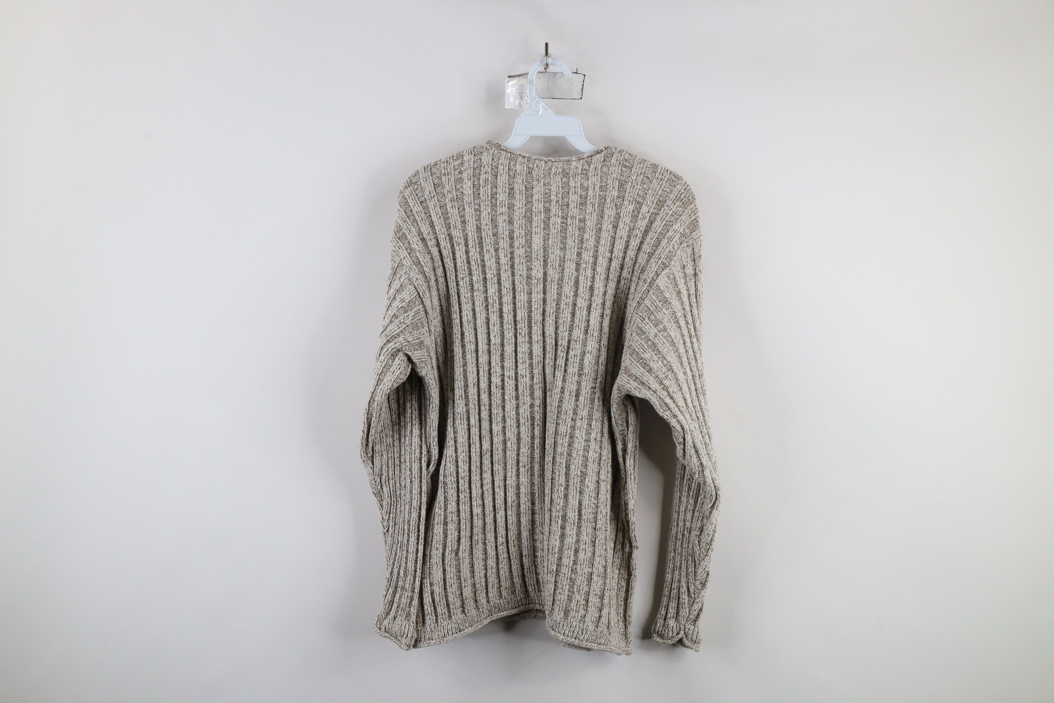 Vintage Vintage 90s Streetwear Ribbed Marled Knit Henley Sweater Size L / US 10 / IT 46 - 8 Thumbnail