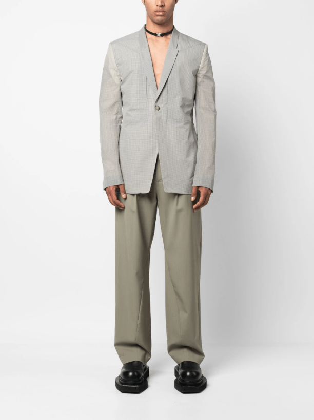 Rick Owens BNWT SS23 RICK OWENS "EDFU" FOGPOCKET CHECKERED JACKET 50 Size US M / EU 48-50 / 2 - 13 Thumbnail