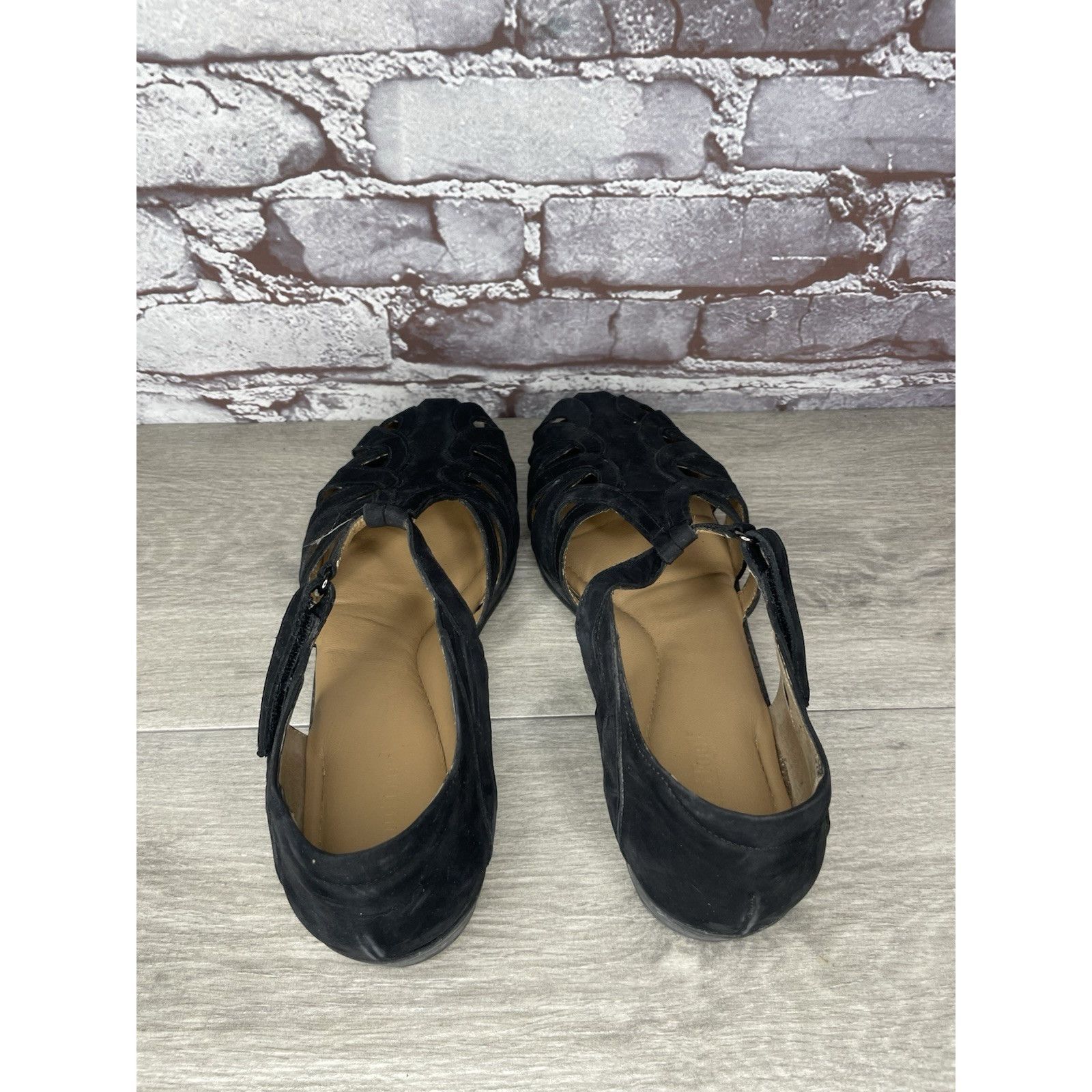 Beautiful Ful BeautiFeel Black Suede Leather Fisherman Strap Wedge Sandals Size US 12 / IT 42 - 5 Thumbnail