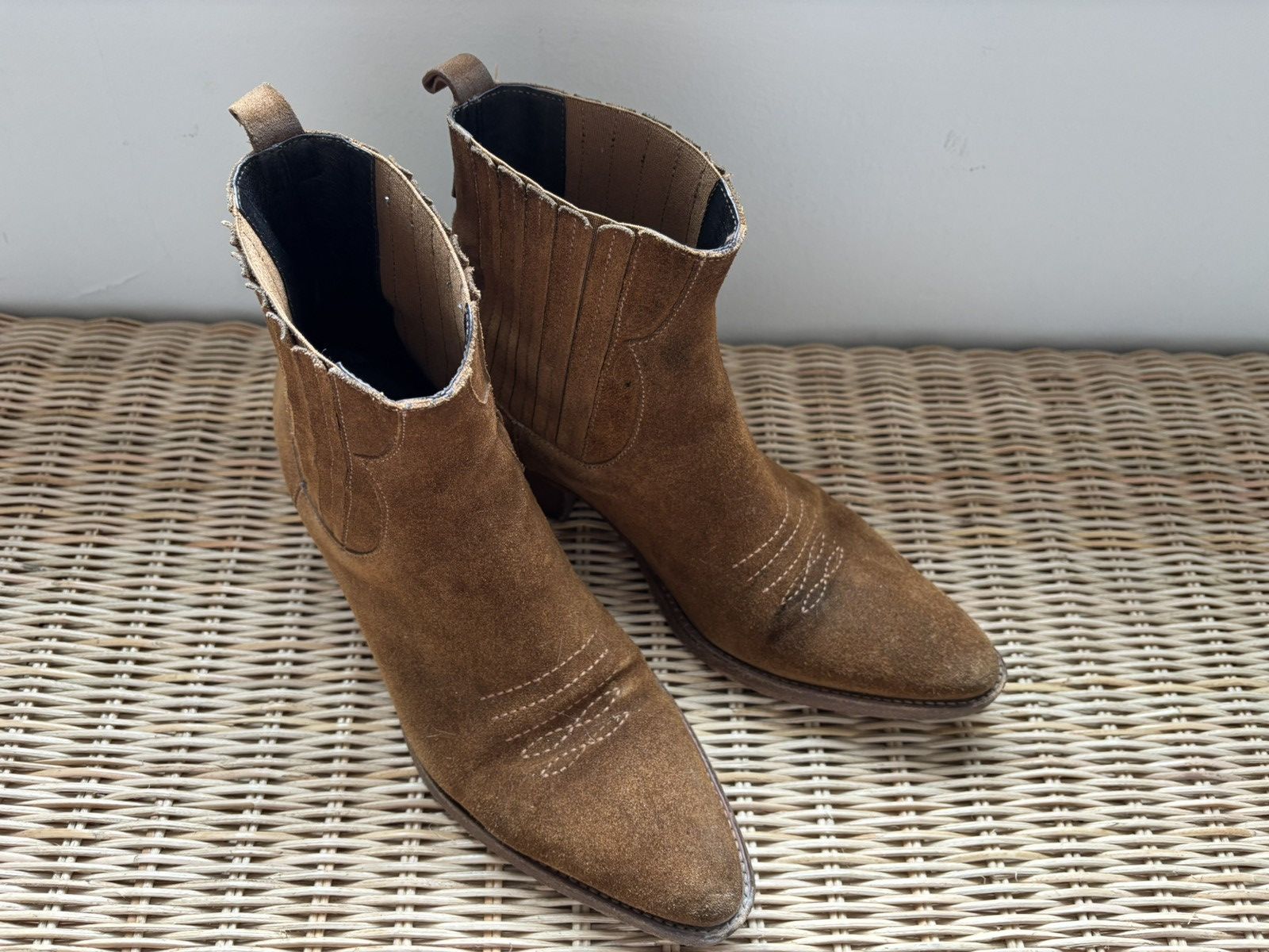 Maje Maje brown suede cowboy western boots Size US 9 / IT 39 - 2 Thumbnail