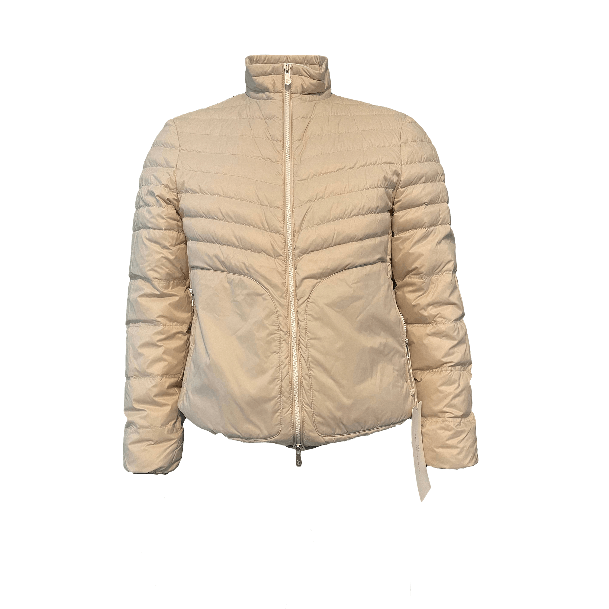 image of Brunello Cucinelli Zip-Up Puffer Jacket, Mens, Small, NWT in Peach, Men's