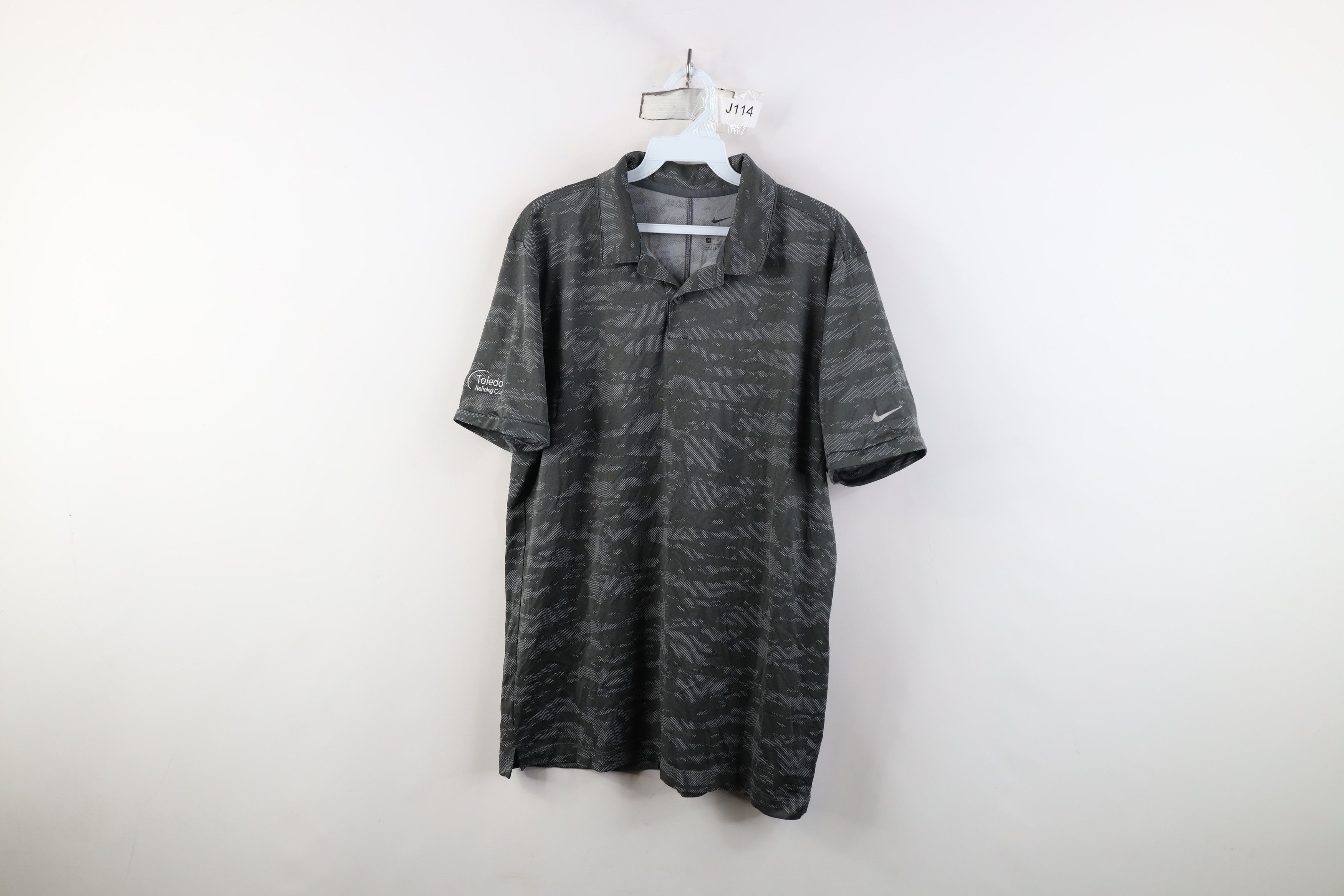 Nike Nike Scott Mini Swoosh Camouflage Knit Golf Polo Shirt Gray Size US M / EU 48-50 / 2 - 1 Thumbnail
