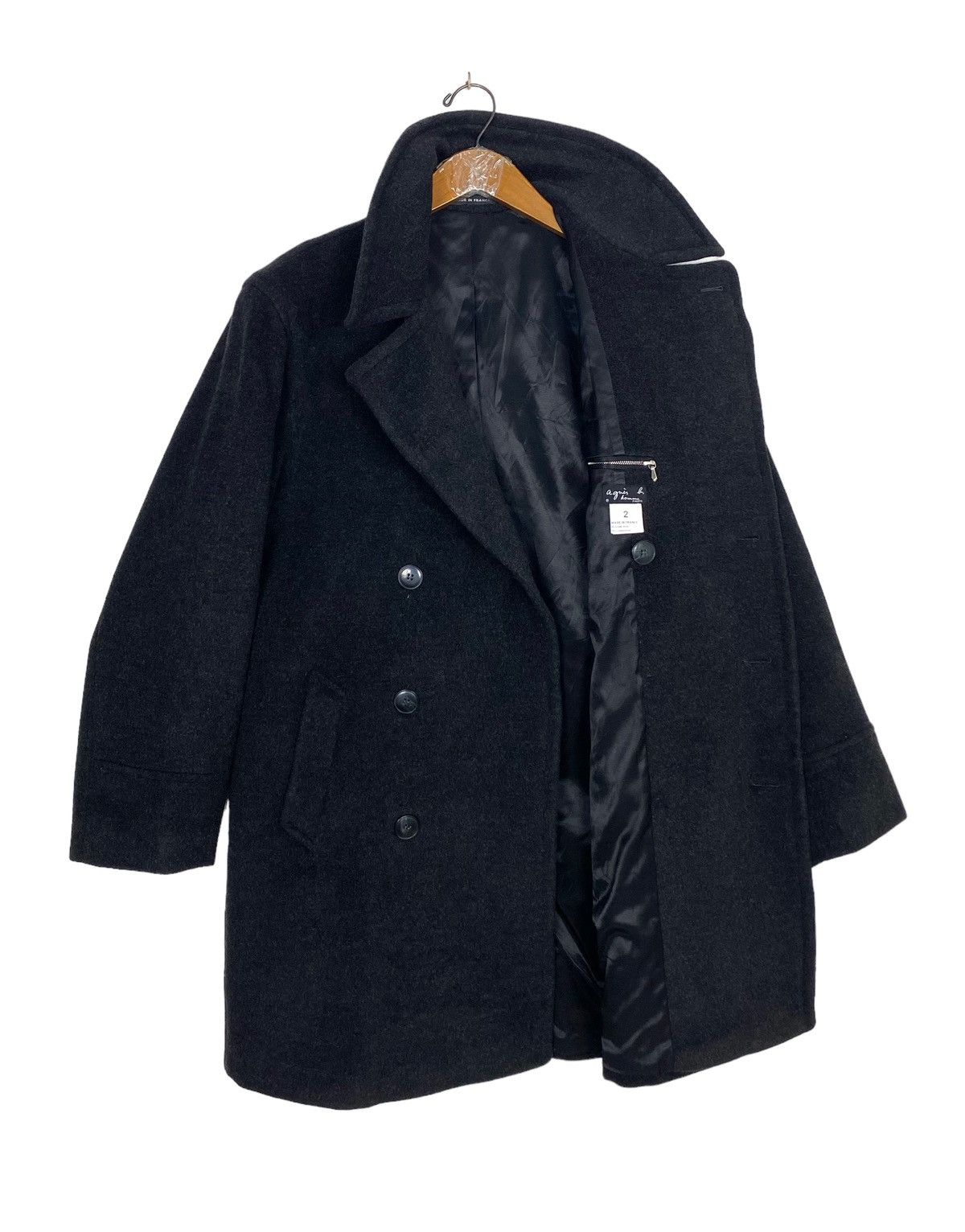 agnes b. Rare‼️ Vtg Agnes B Homme Double Breasted Wool Coat France Size US M / EU 48-50 / 2 - 2 Thumbnail