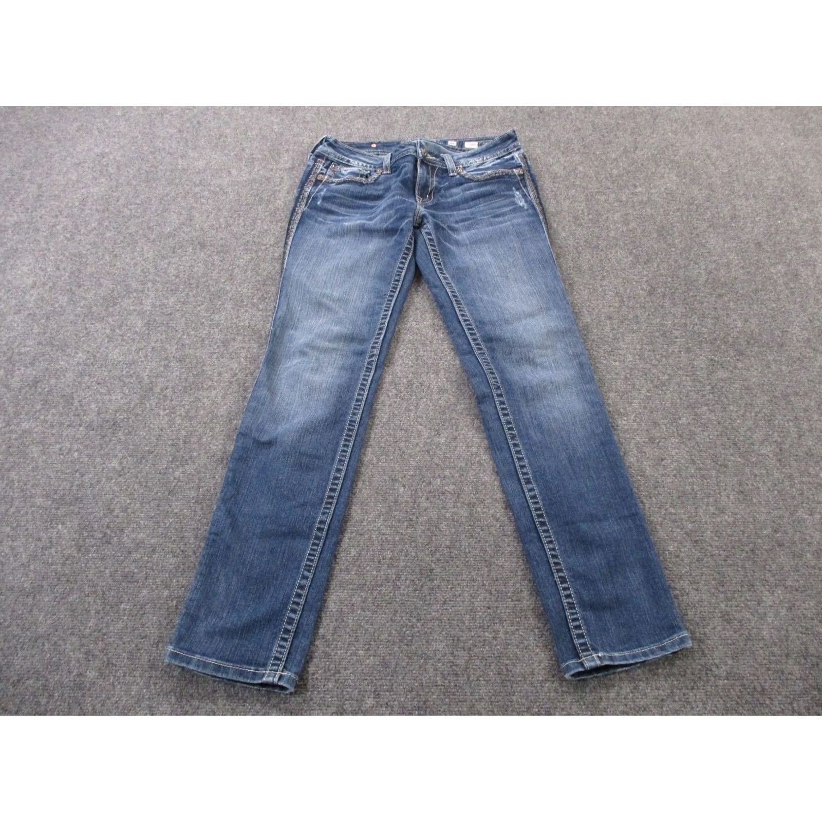 Miss Me Miss Me Jeans Womens Blue Denim Skinny Mid Rise Size 30 Stretch Faded Y2K Casual Size 30" / US 8 / IT 44 - 2 Thumbnail