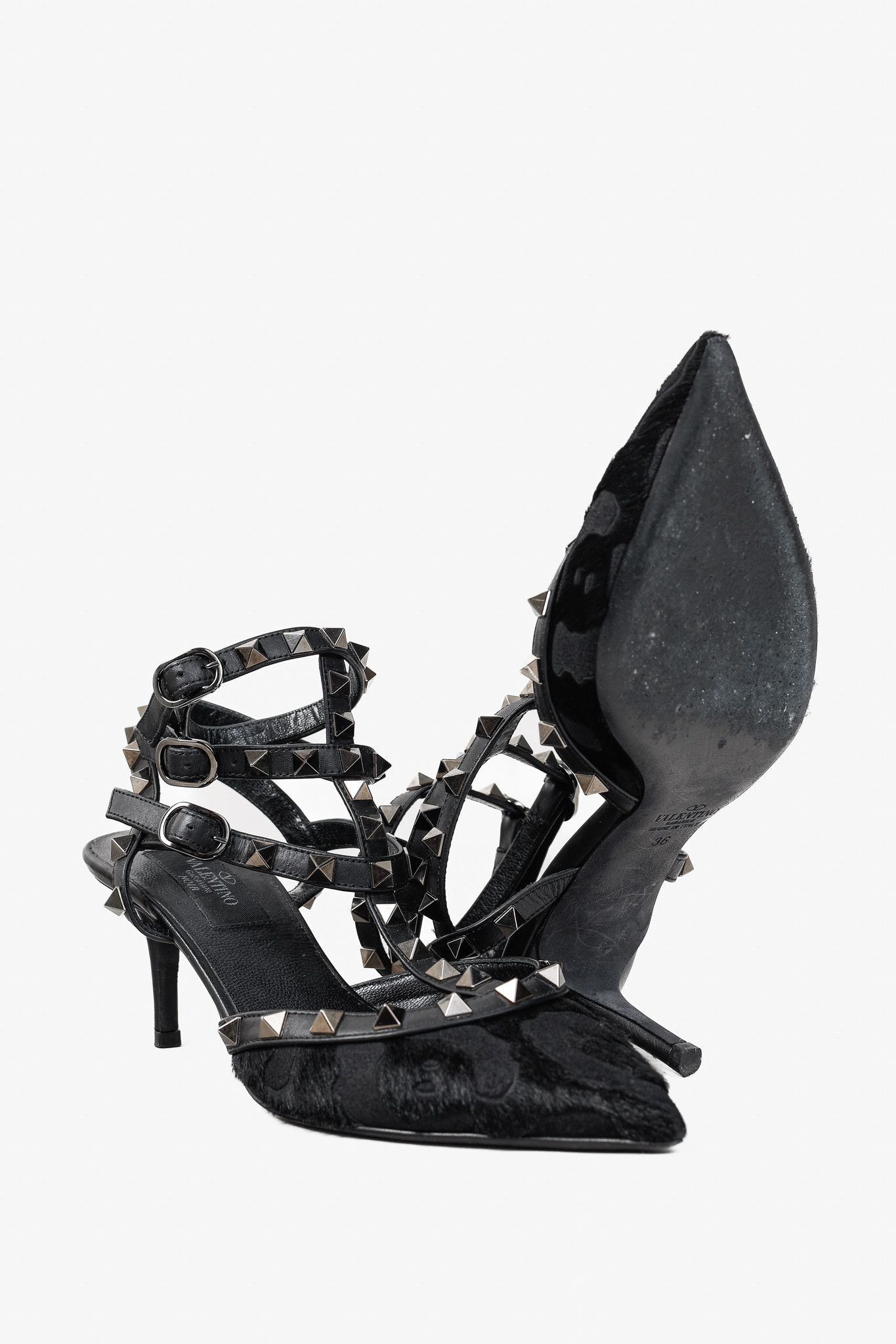 Valentino Valentino Garavani Rockstud Animal-Print Calf Hair Heels Size US 5.5 / IT 35.5 - 4 Thumbnail