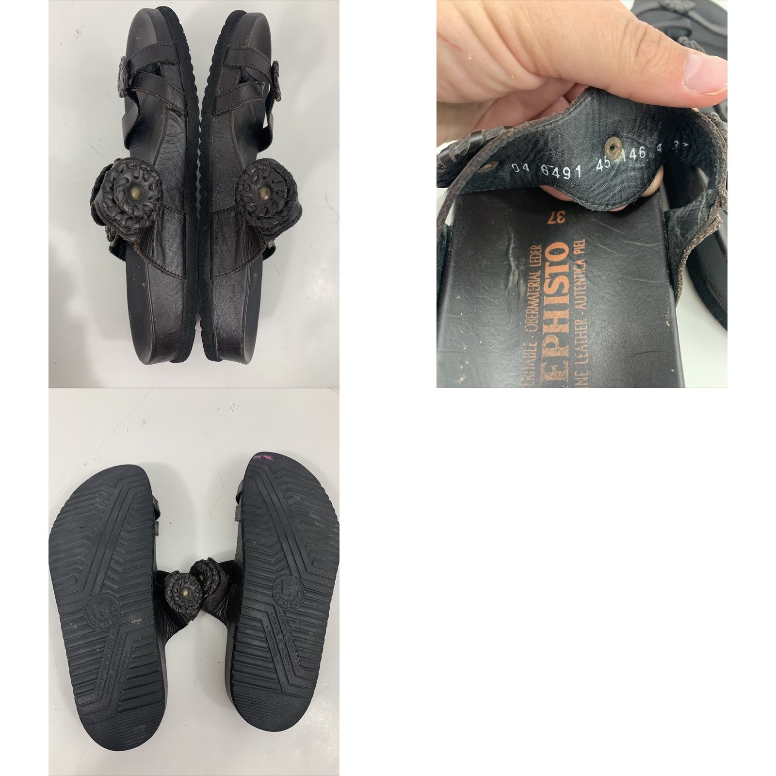 Mephisto VINTAGE Mephisto Sandal Flower Womens 37 Brown Leather Toe Strap Casual Womens 6.5 Shoes Size US 7 / IT 37 - 8 Thumbnail