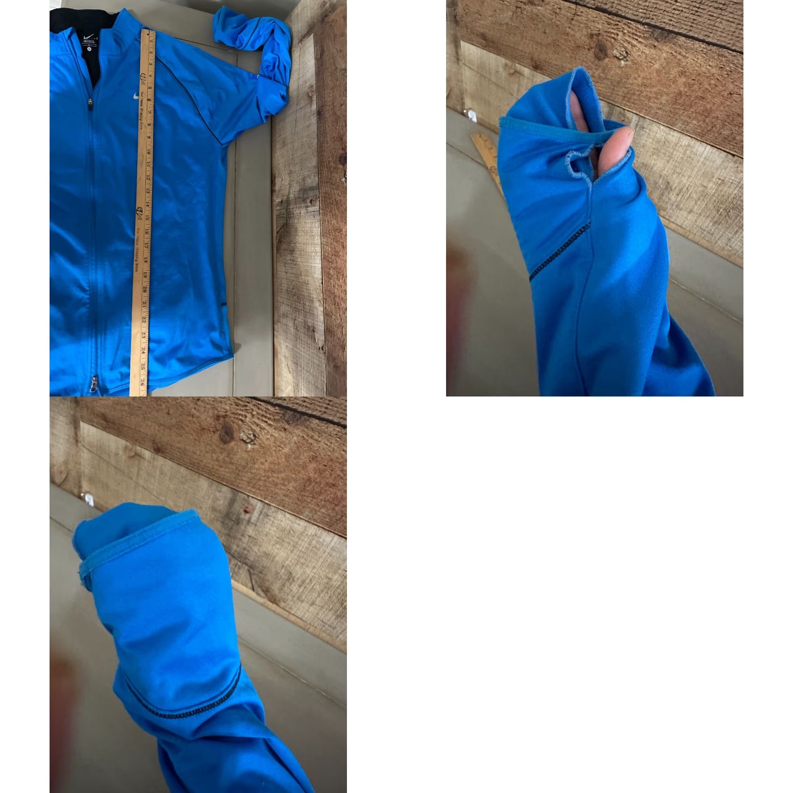 Nike **Nike Dri Fit Jacket Womens Large Blue Full Zip Thumb Holes Running Yoga** User: **Blue Nike Dri Fit Womens Large Full Zip Jacket Running Yoga** Size L / US 10 / IT 46 - 8 Thumbnail
