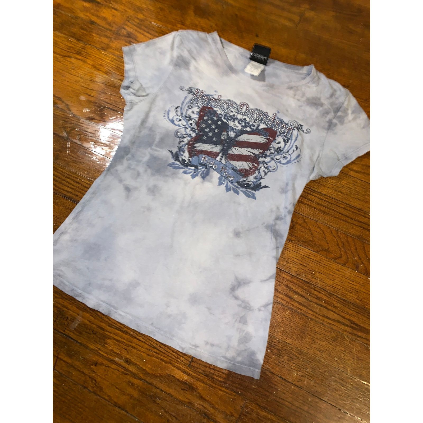 Harley Davidson × Vintage Harley Davidson Butterfly Bedazzled T Shirt Womens Large USA Size L / US 10 / IT 46 - 7 Thumbnail