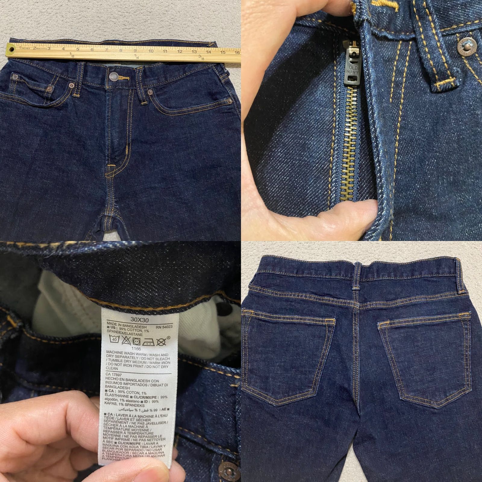 Old Navy Old Navy Jeans Mens 30x30 Blue Denim Dark Wash Slim Fit Straight Leg Mid Rise Shirt Mens Jeans Blue Dark Wash Classic Denim Slim Straight 30x30 Mens Size US 30 / EU 46 - 8 Thumbnail