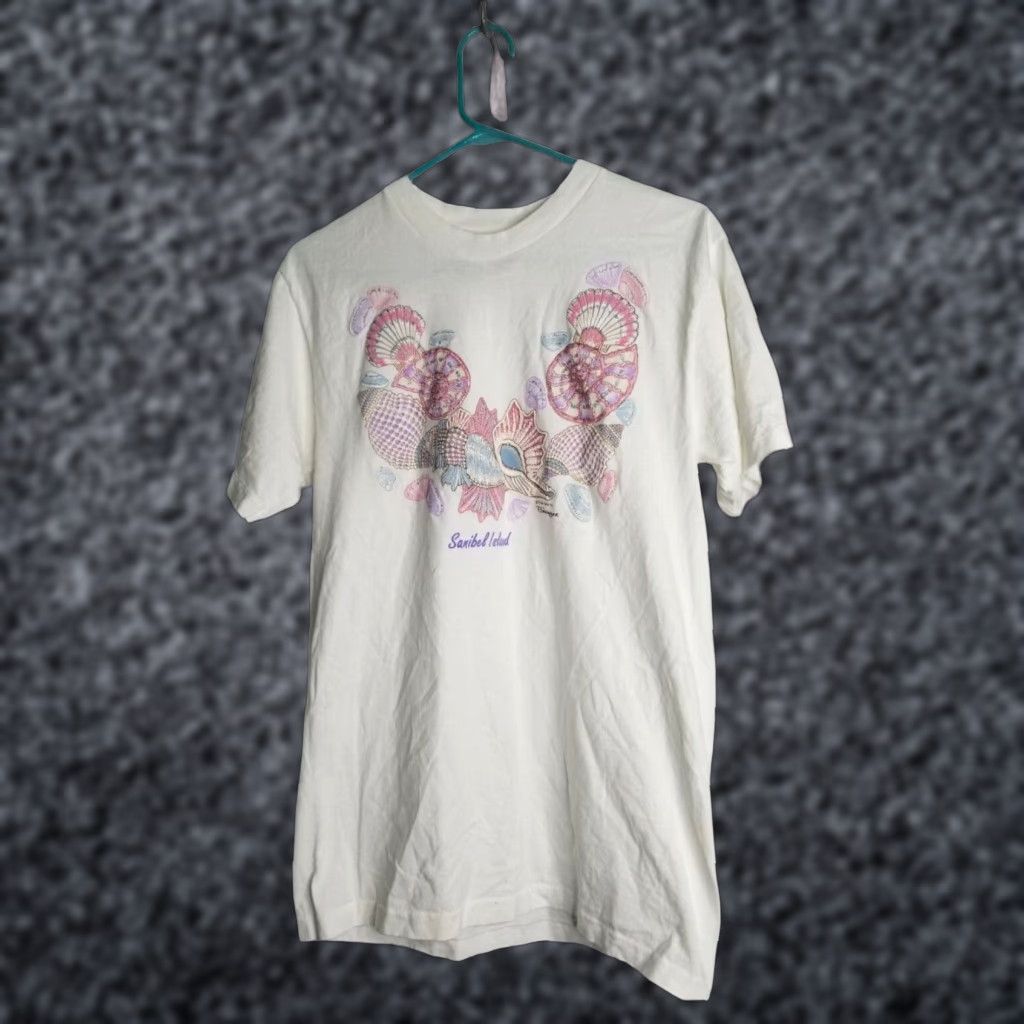 Vintage Vintage Mens M Sanibel Island Sea Shells Souvenir Graphic T-Shirt Distressed Size US M / EU 48-50 / 2 - 1 Thumbnail