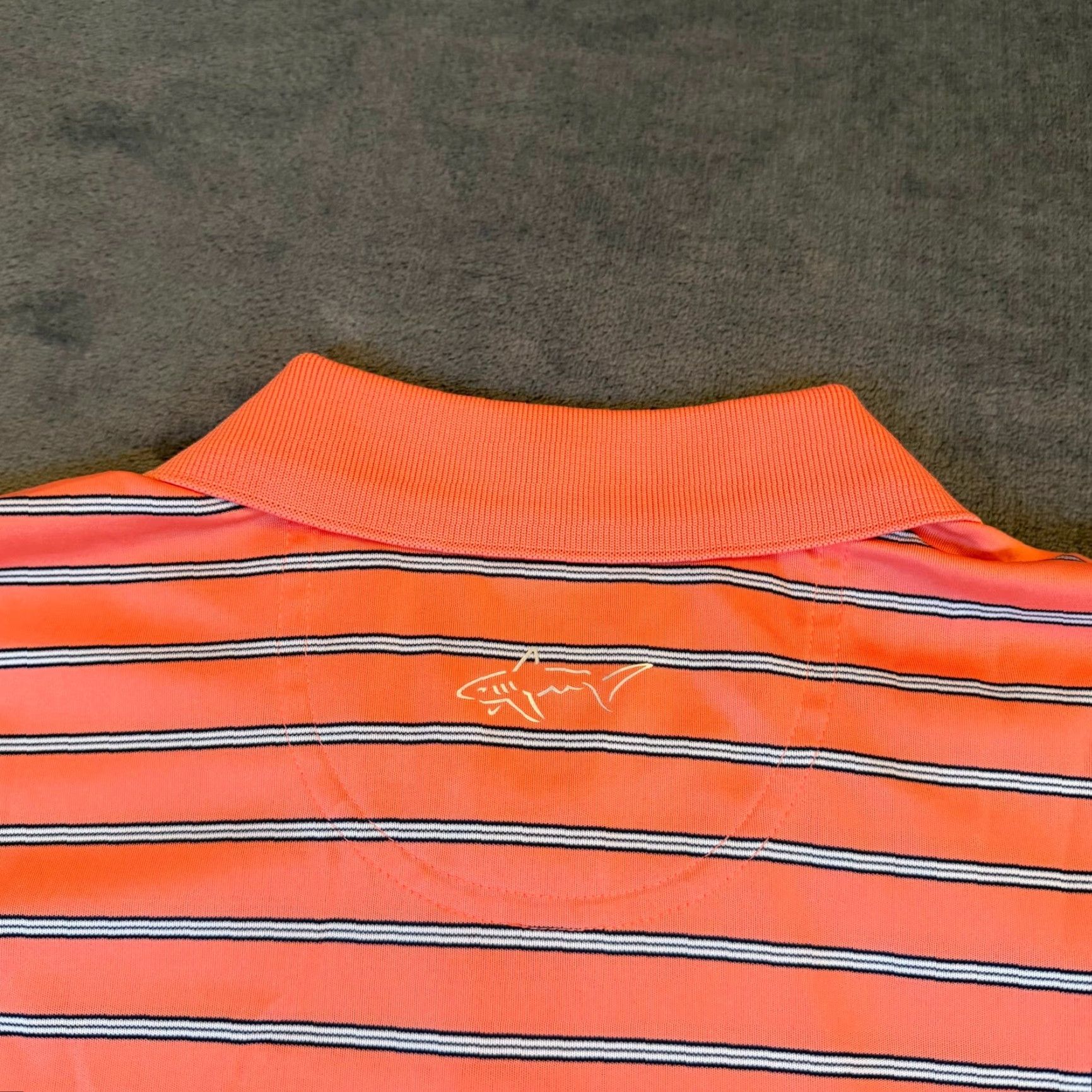 Vintage Greg Norman ML75 Microlux Polo Shirt Mens Large Orange Striped Golf Performance Size US L / EU 52-54 / 3 - 6 Thumbnail