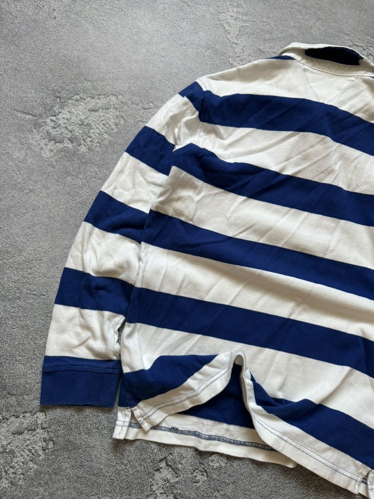 Tommy Hilfiger × Vintage Tommy Hilfiger S striped rugby 🏉 sweatshirt long sleeve polo Size US S / EU 44-46 / 1 - 14 Thumbnail