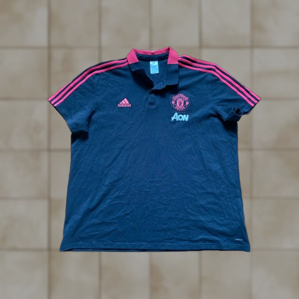 Adidas Adidas Manchester United AON Polo Shirt Men's 3XL Short Sleeve Gray Logo Athletic Wear Knit Polo Shirt Mens 3XL Nike? Size US XXL / EU 58 / 5 - 1 Thumbnail