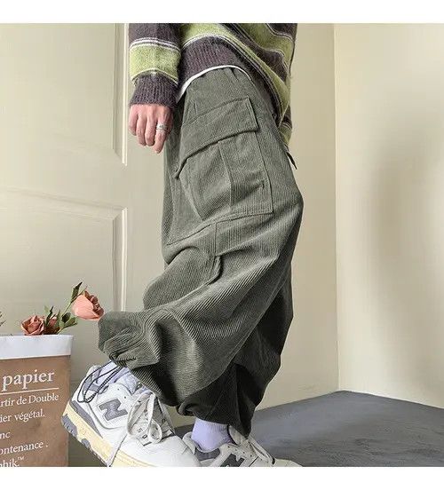 VIBE Khaki Green Corduroy Pants Size US 32 / EU 48 - 3 Thumbnail