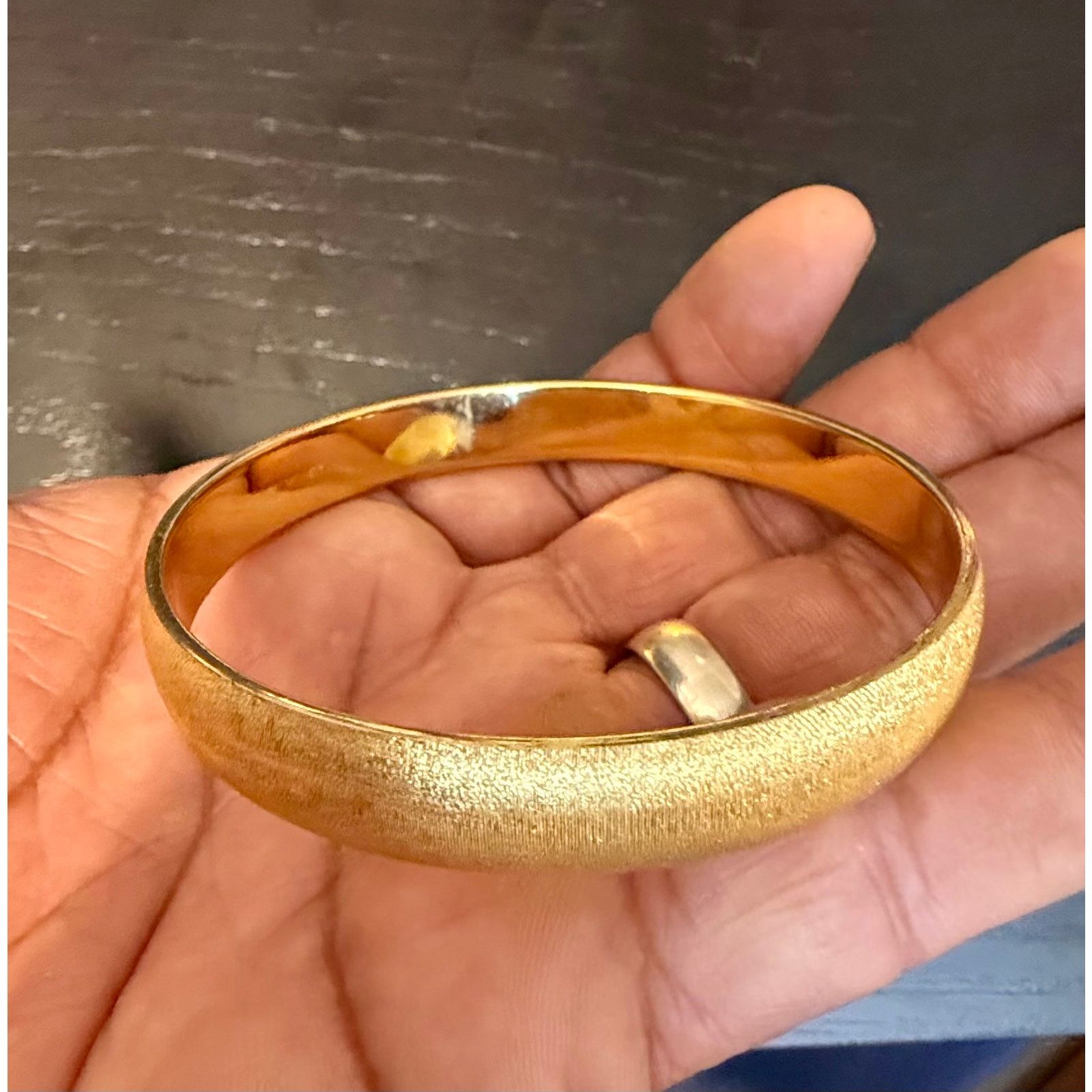 Other Vintage Signed Monet Gold Tone Bangle Bracelet 7.75” Size ONE SIZE - 1 Thumbnail
