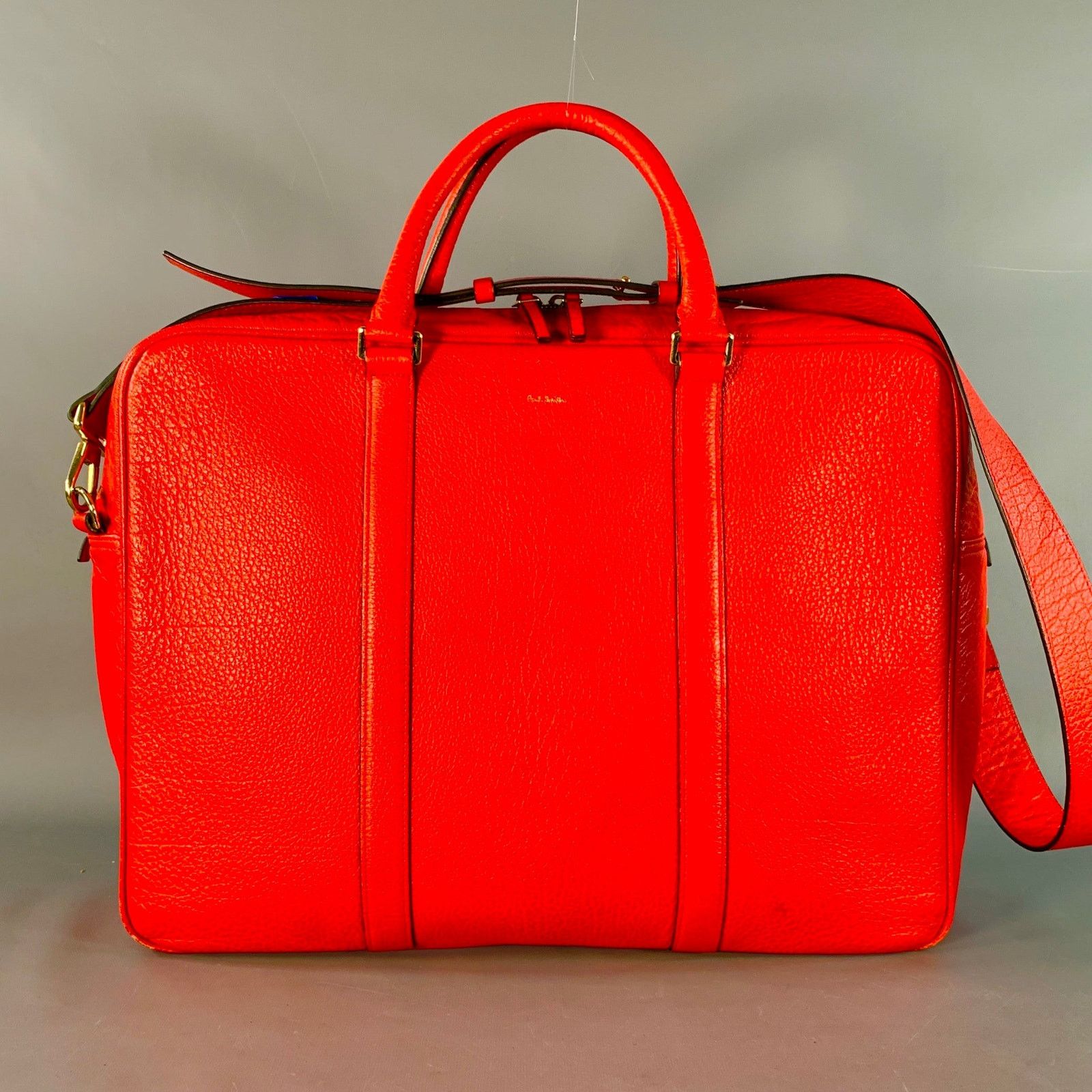 Paul Smith PAUL SMITH Red Textured Pebble Grain Leather Shoulder Bag Size ONE SIZE - 1 Thumbnail