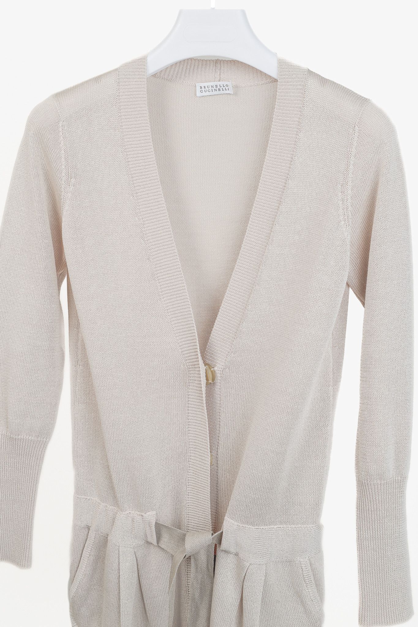Brunello Cucinelli Brunello Cucinelli Cotton-Knit Drawstring-Waist Cardigan Size S / US 4 / IT 40 - 3 Thumbnail