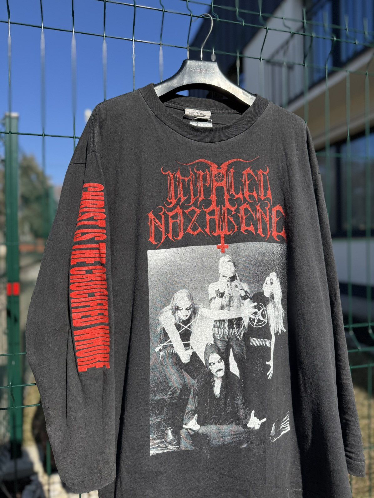Band Tees Vintage 1993 Impaled Nazarene Christ Is The Crucified Whore Size US XL / EU 56 / 4 - 2 Thumbnail