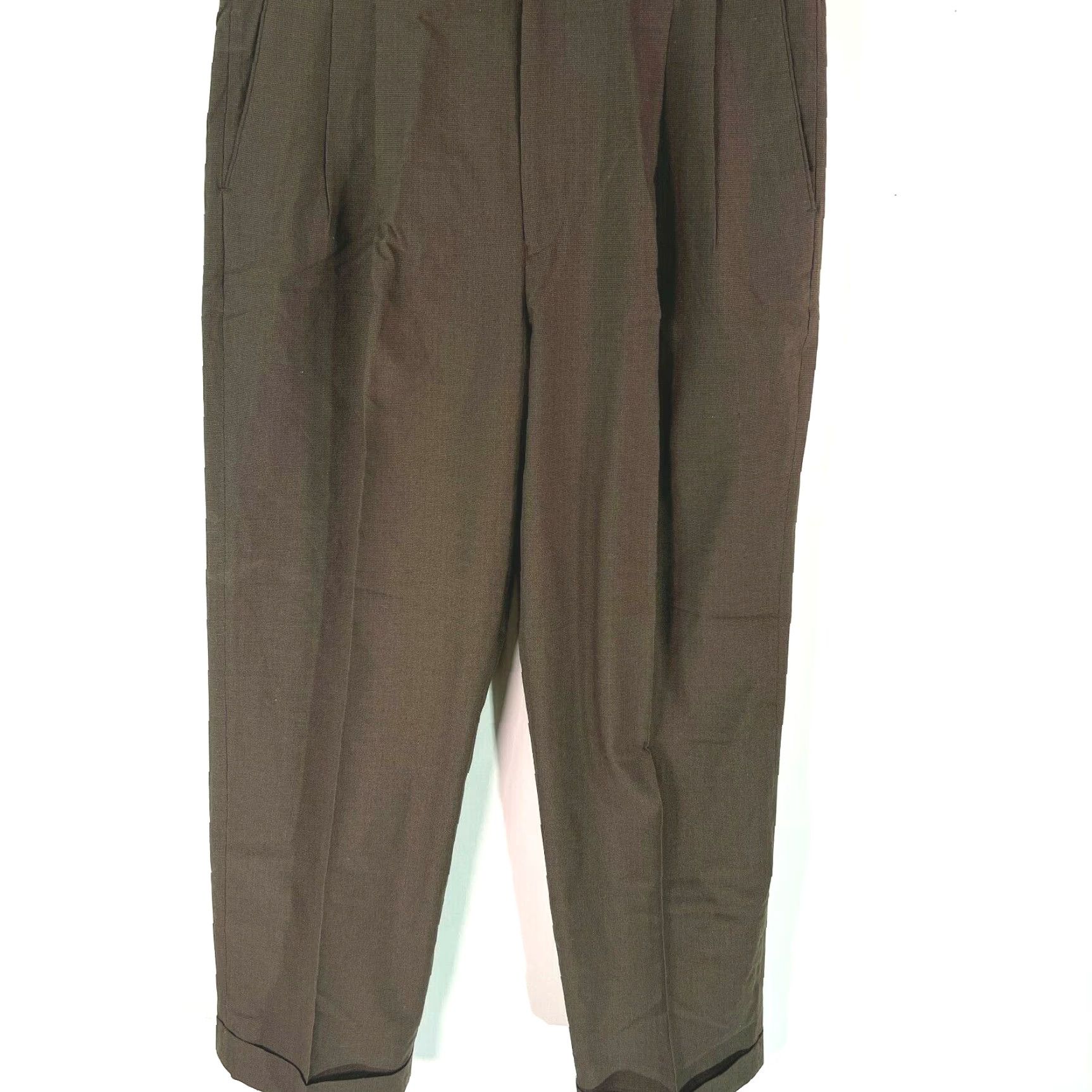 Vintage Louis Raphael Men Dress Pant Mid Rise Cuffed Chocolate Brown 34X29  Regular Stretch Pockets 34 Inseam | Grailed
