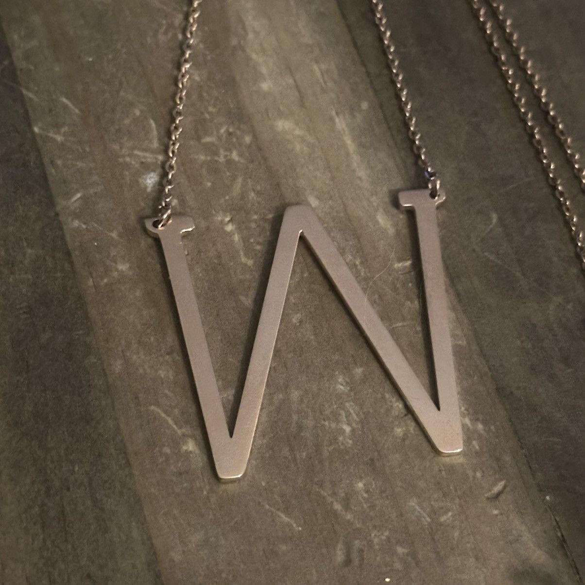 Other 18K gold plated large initial letter W necklace Size ONE SIZE - 3 Thumbnail