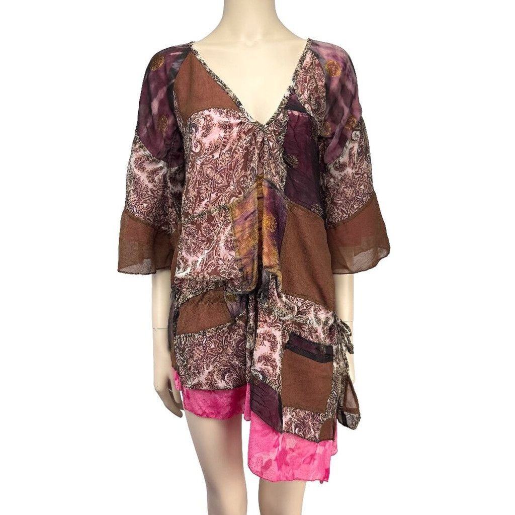 Other EL RODEO Japanese Harajuku Kawaii Boho Flowy Pink Brown S Size S / US 4 / IT 40 - 1 Thumbnail