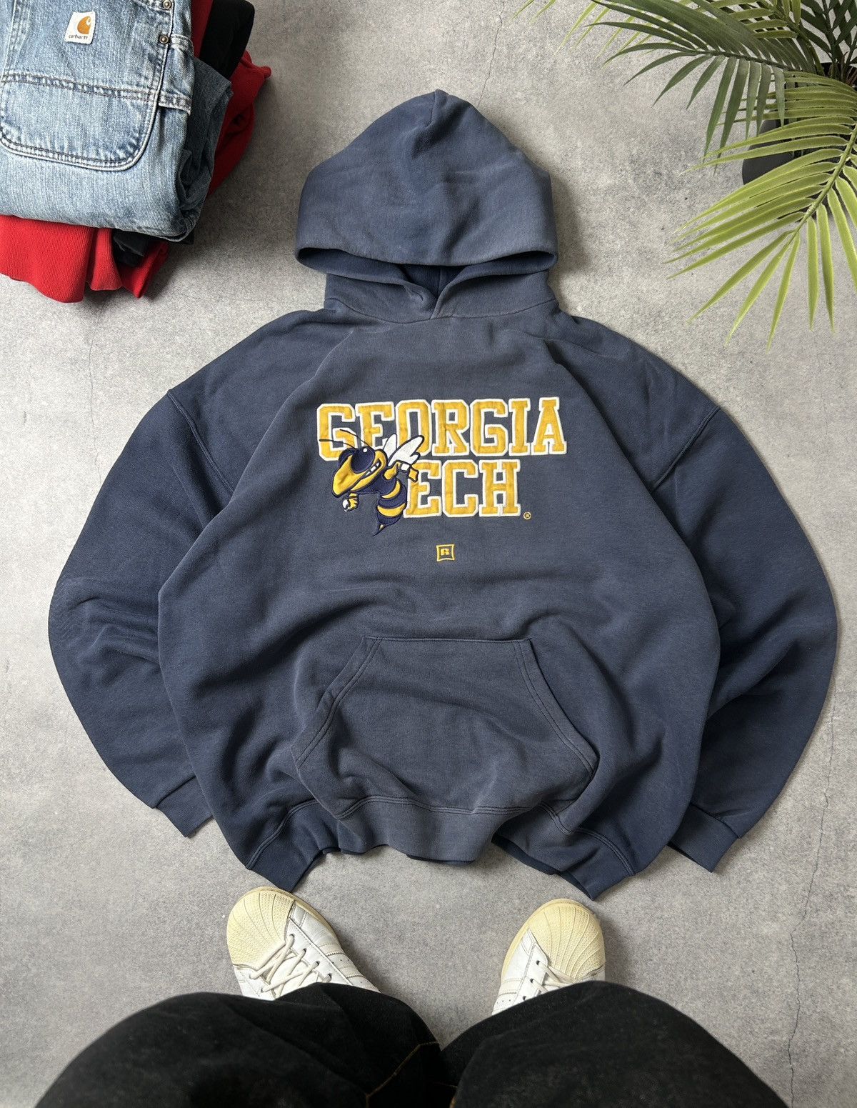 Russell Athletic Vintage Russel Athletics Georgia Ech true faded hoodies Size US XL / EU 56 / 4 - 2 Thumbnail